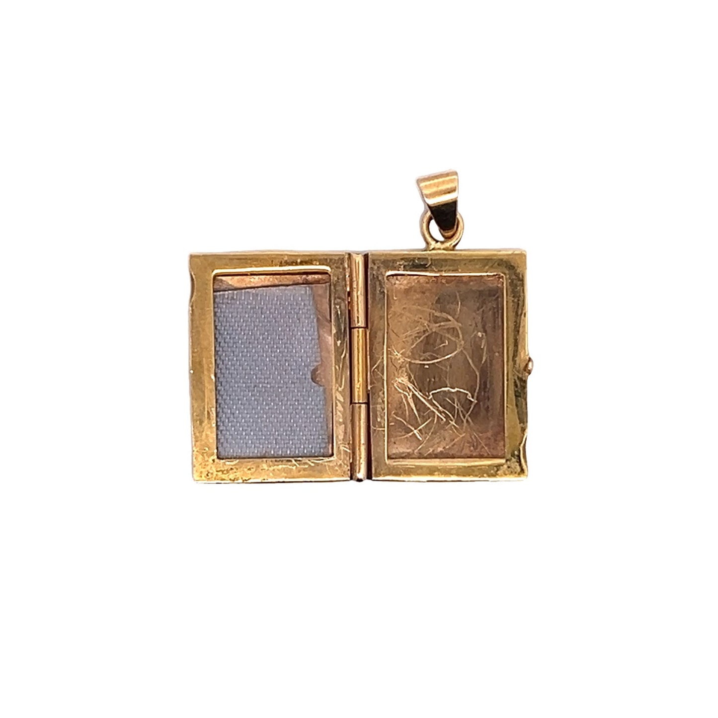 Antique Engraved Locket Pendant in 14k Yellow Gold