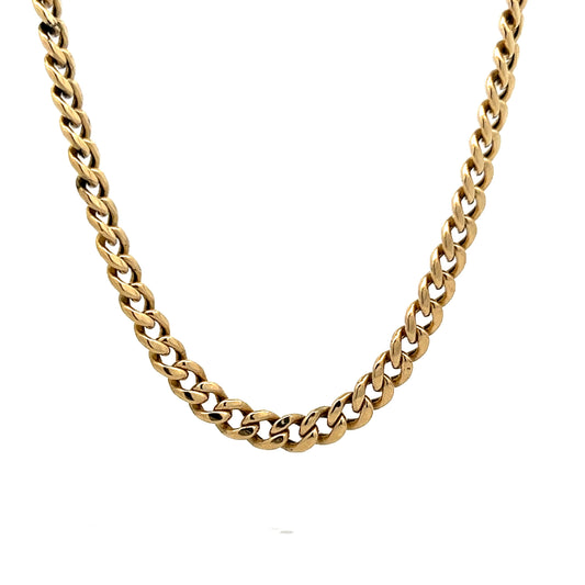 24 Inch Mens Curb Link Chain Necklace in 14k Yellow Gold