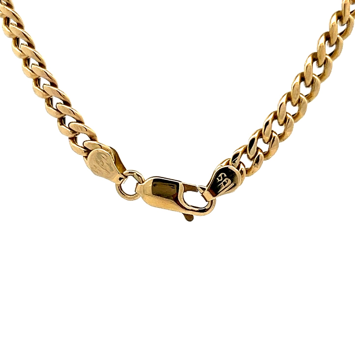 24 Inch Mens Curb Link Chain Necklace in 14k Yellow Gold