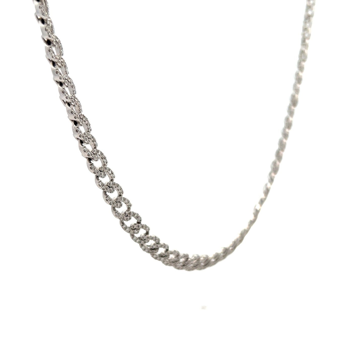 5.00 Diamond Chain Necklace in 18k White Gold