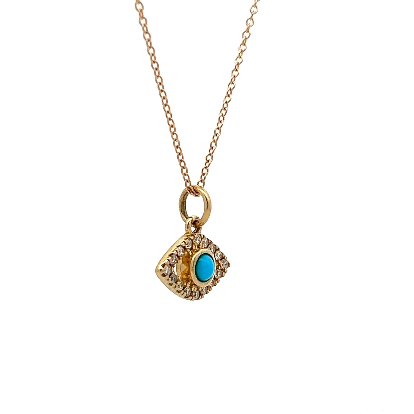 .16 Evil Eye Pendant Necklace in 14 Karat Yellow Gold