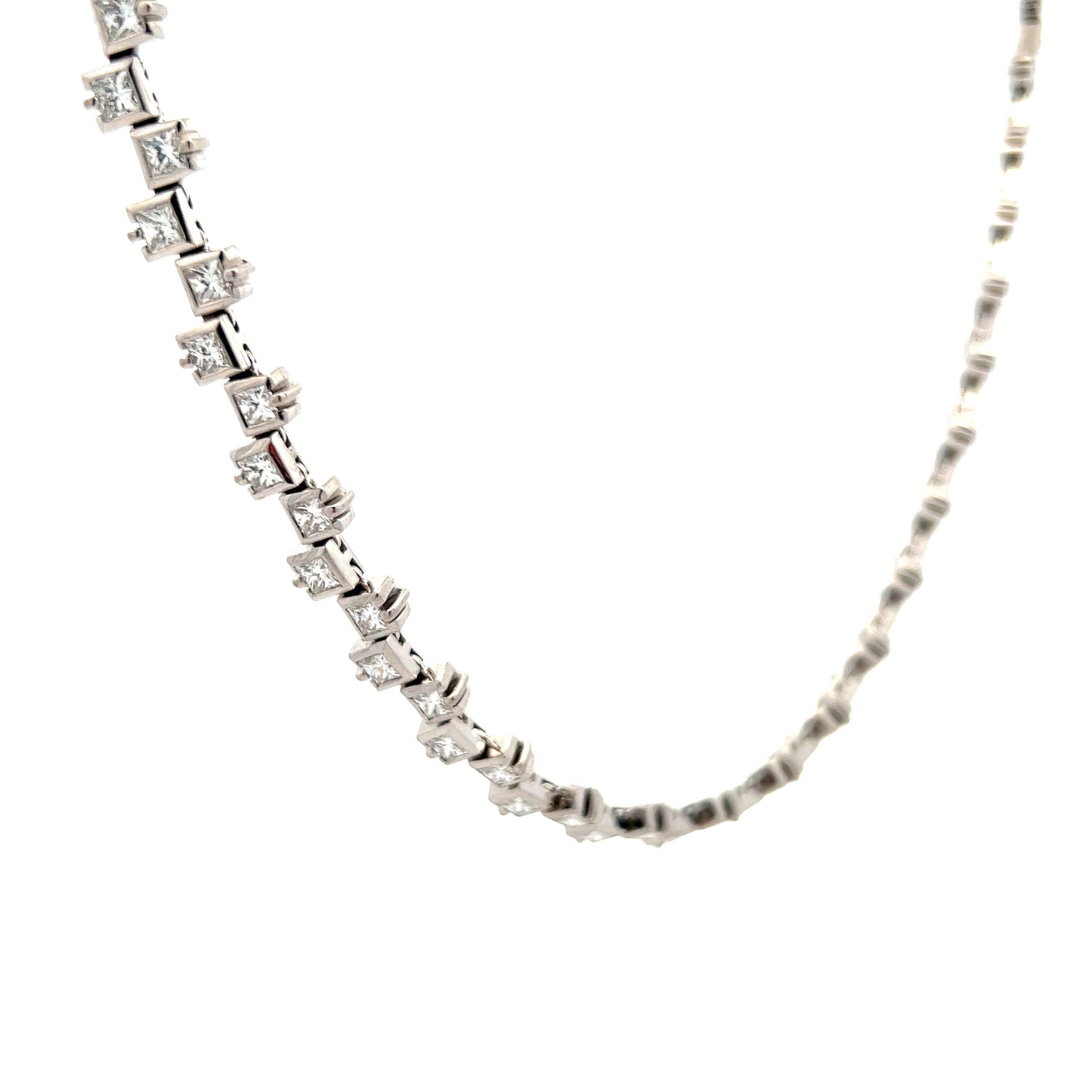 13.32 Neil Joseph Diamond Collar Necklace in 18k White Gold