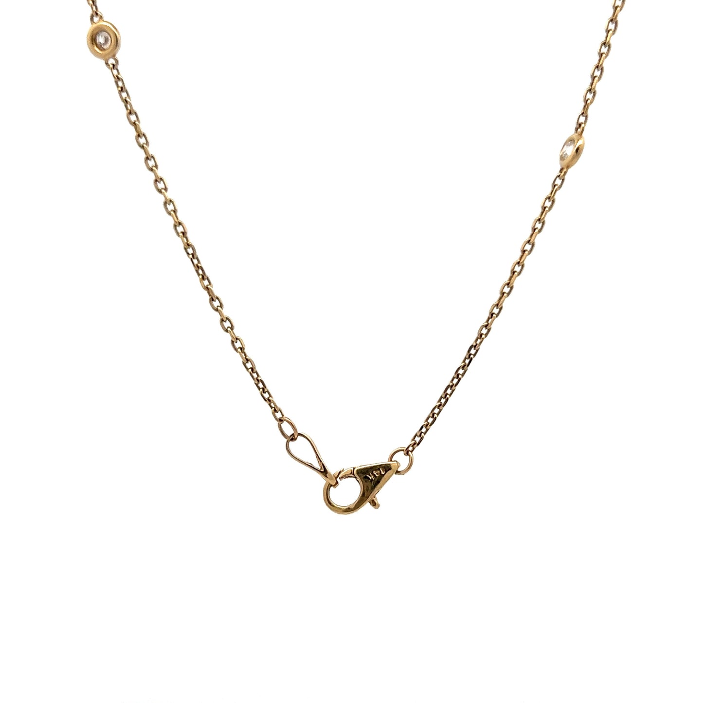 1.59 Kite Shaped Diamond Necklace in 14k Yellow Gold