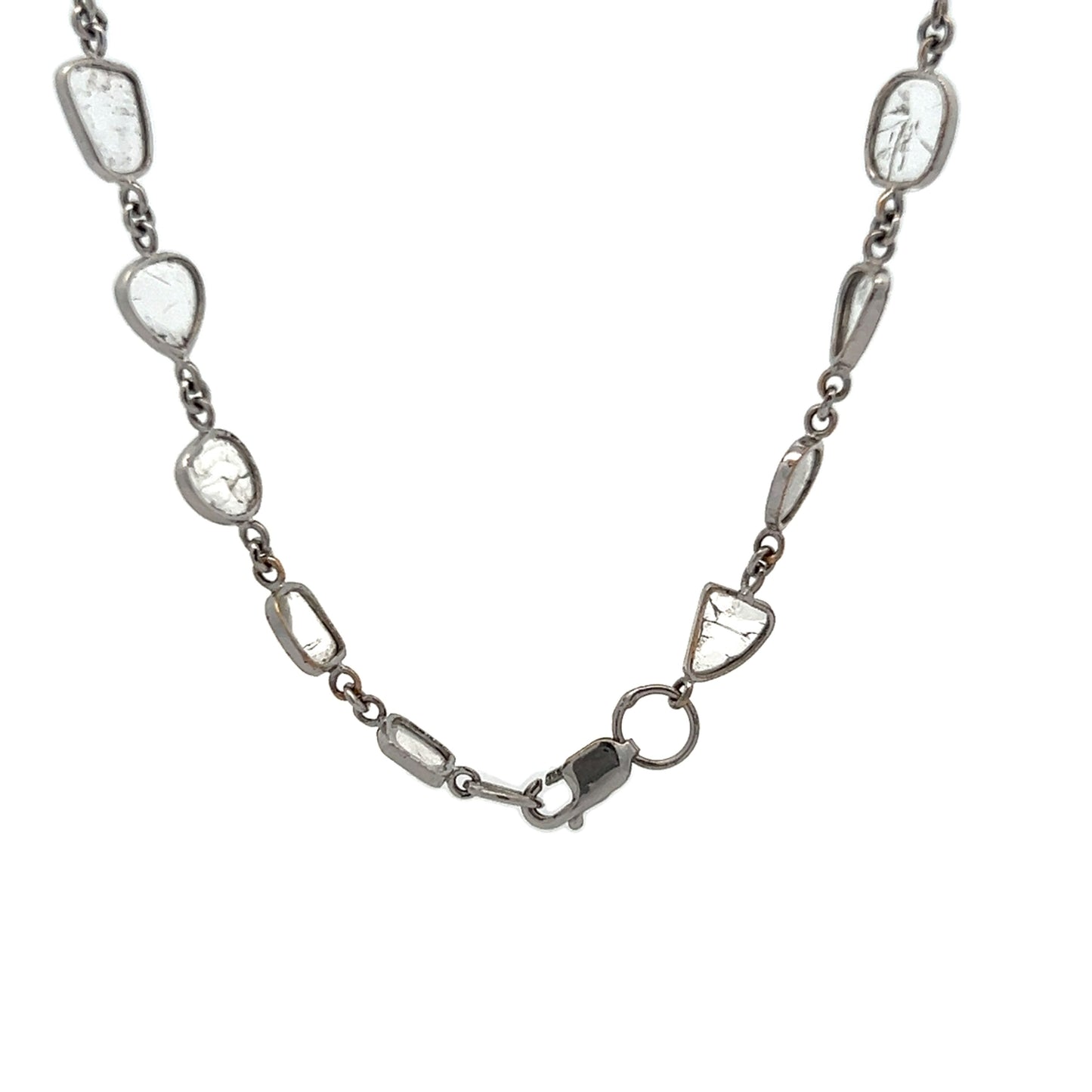 40.89 Salt & Pepper Diamond Necklace in 18k White Gold