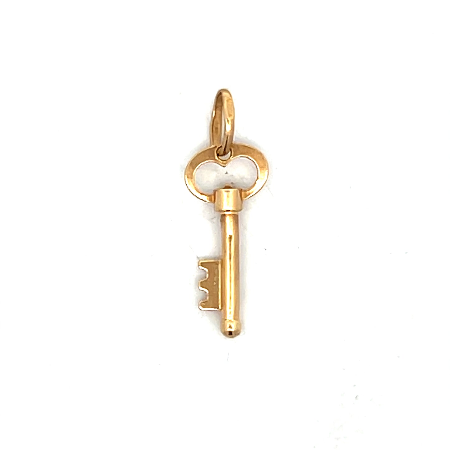 Vintage 1960s Key Charm Pendant in 14k Yellow Gold