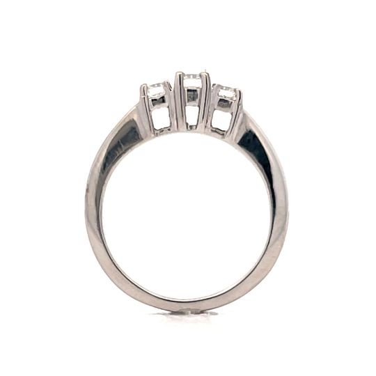 .35 Three Stone Wedding Band in 14k White Gold