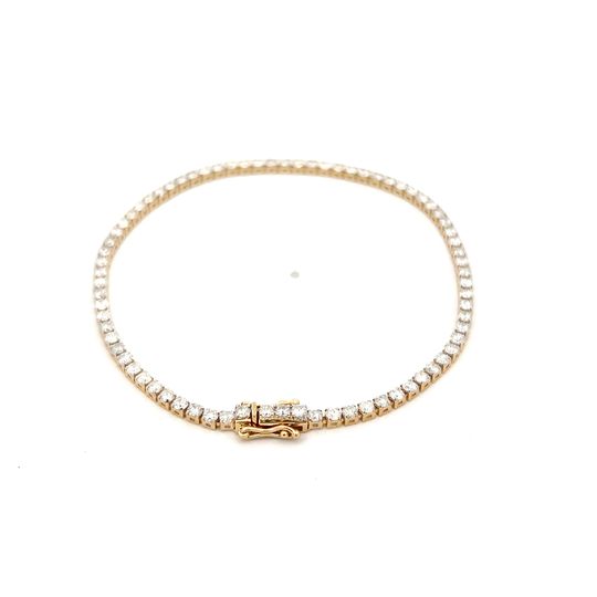 3.00 Round Diamond Tennis Bracelet in 14k Yellow Gold