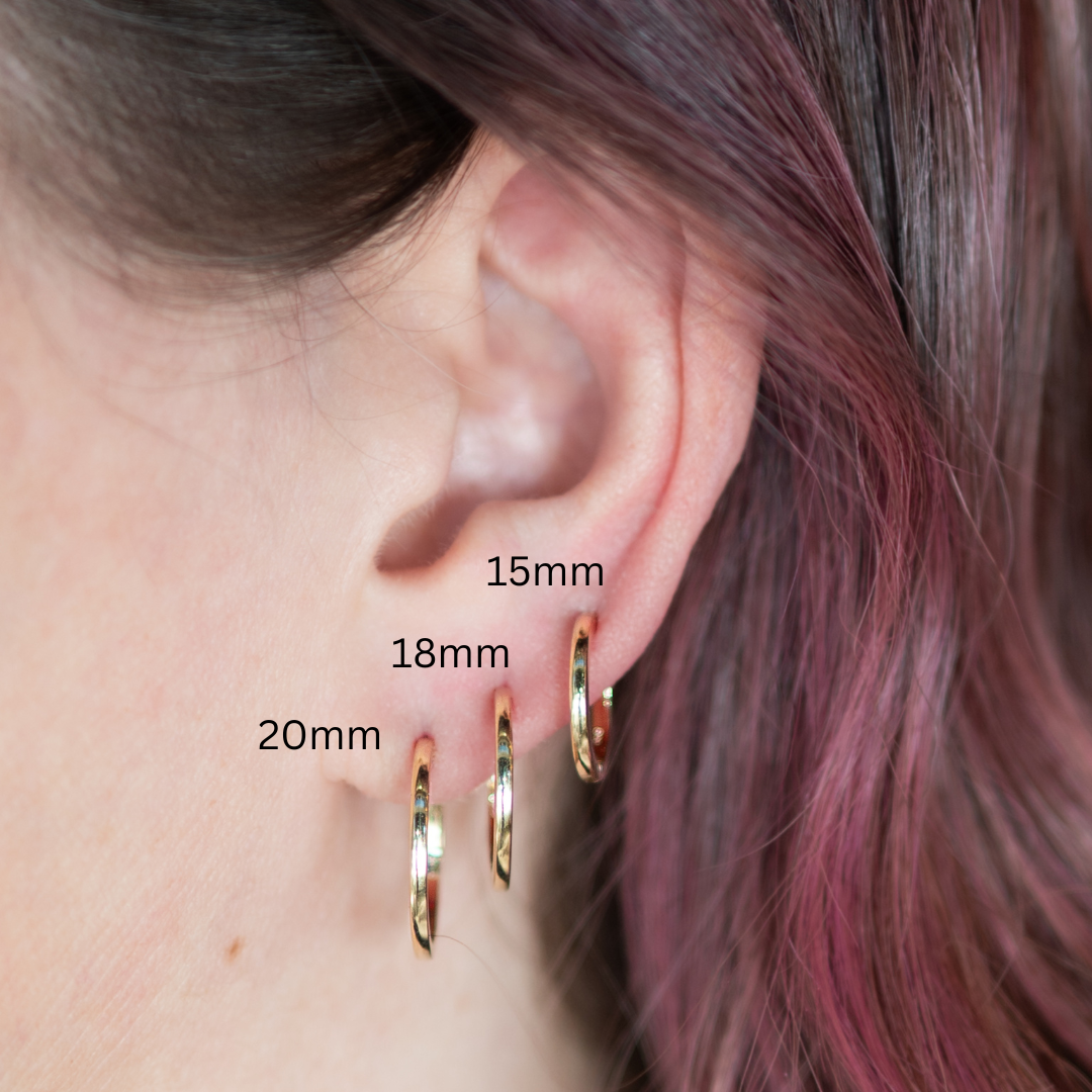 Lightweight Hoop Earrings in 14k Yellow Gold