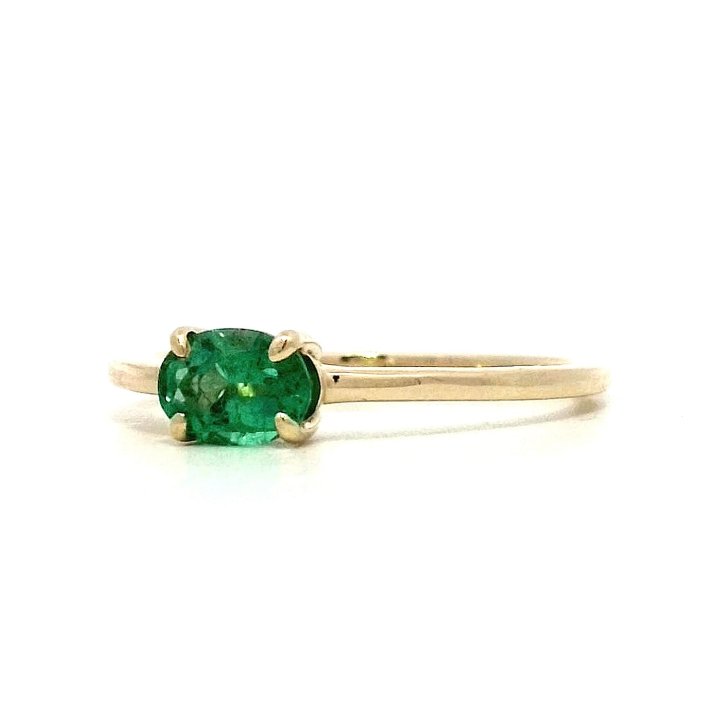 .50 Emerald Stacking Ring in 14k Yellow Gold