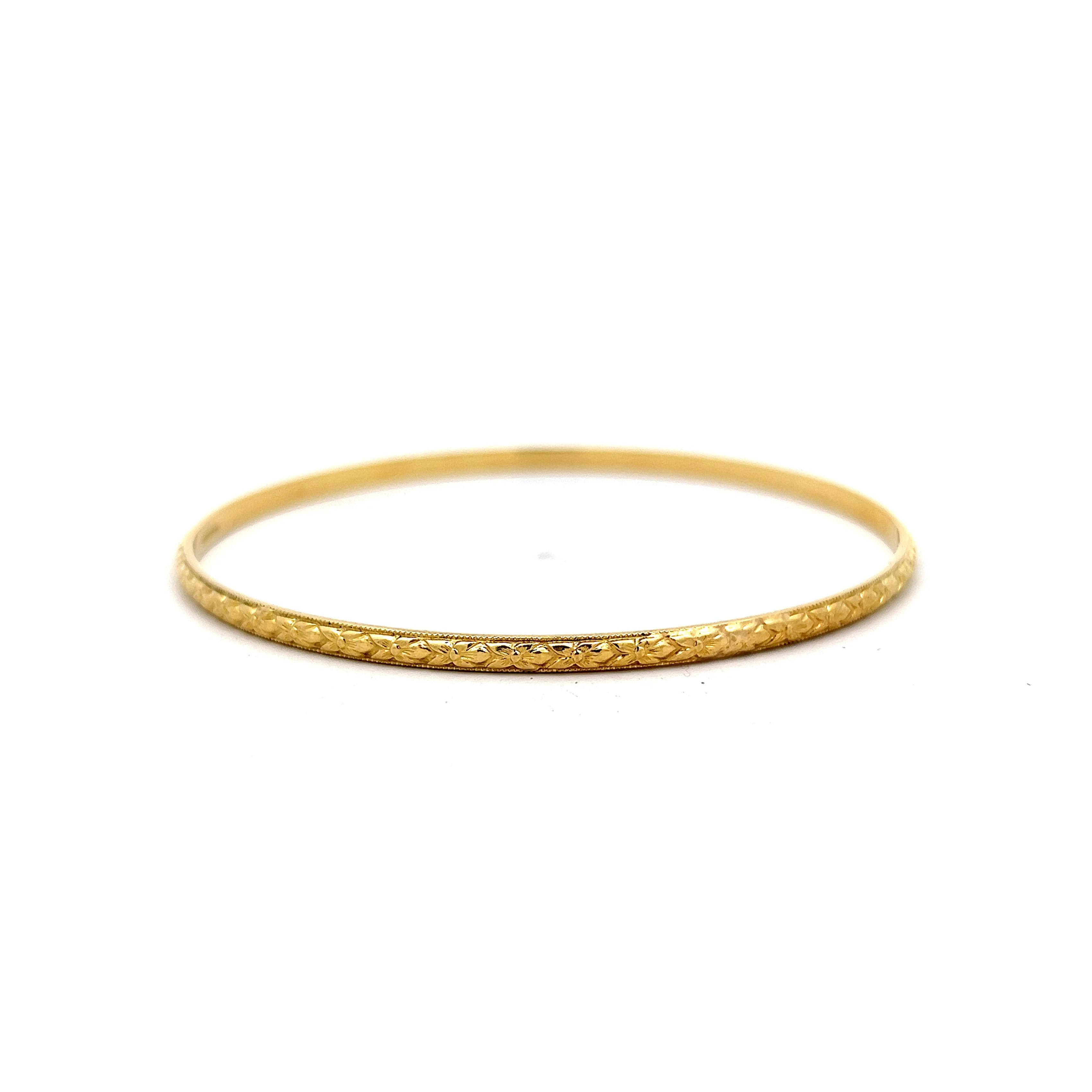 8 Inch Orange Blossom Textured Bracelet in 18k – Filigree Jewelers