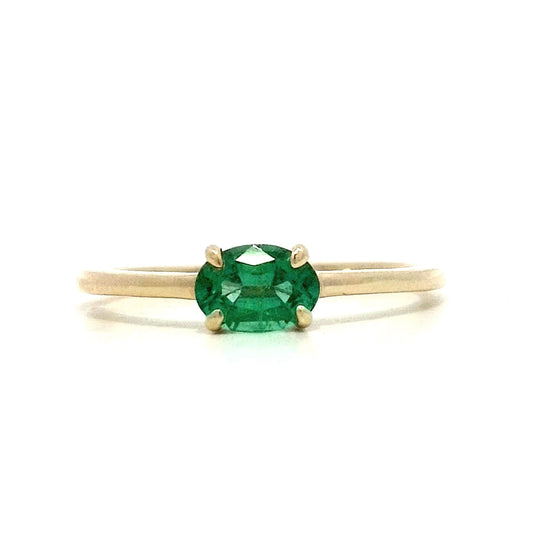 .50 Emerald Stacking Ring in 14k Yellow Gold