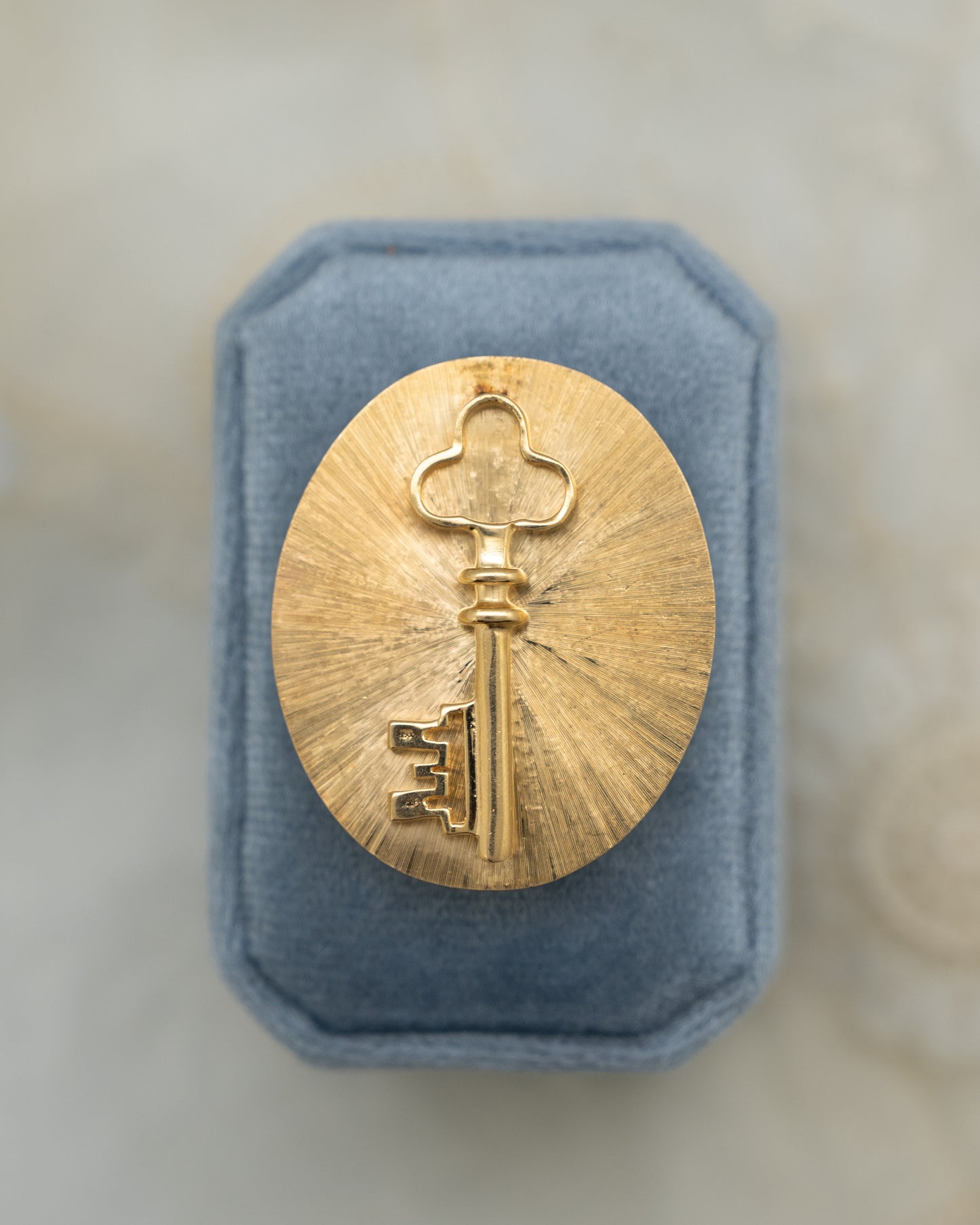Vintage Mid-Century Key Pendant in 14k Yellow Gold