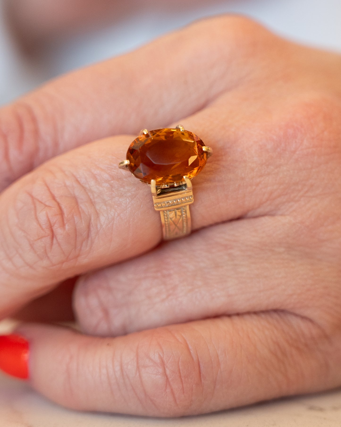 3.81 Antique Victorian Cocktail Ring in 10k Rose Gold