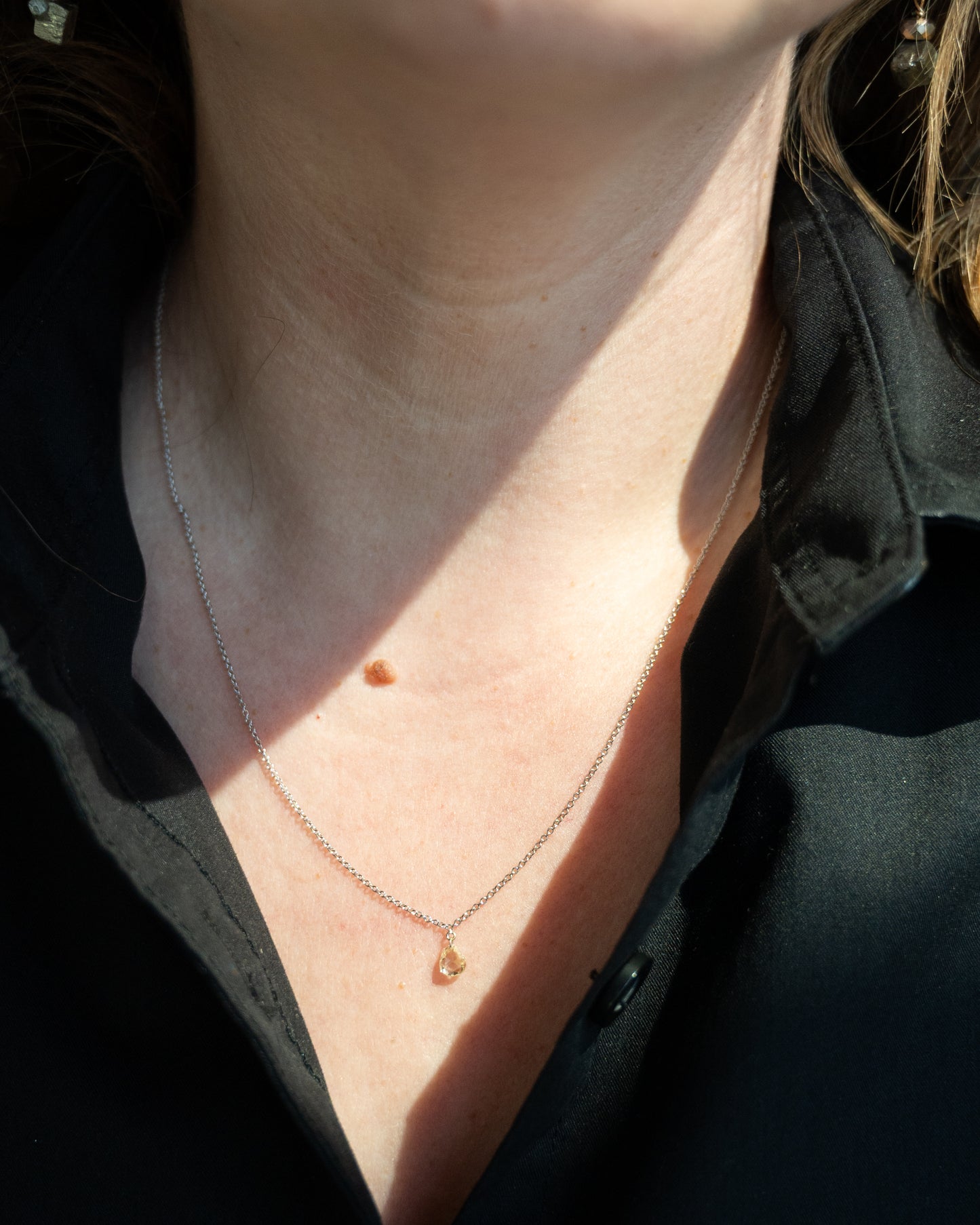 .30 Pear Rose Diamond Pendant Necklace in 14k