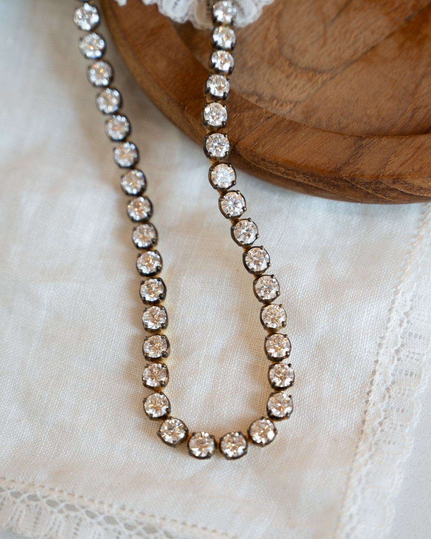 22.56 Round Diamond Tennis Necklace in 18k