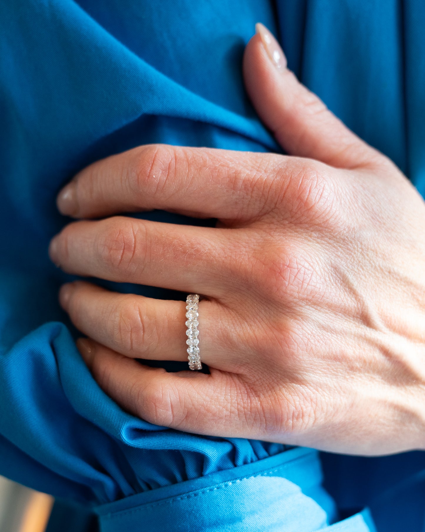 2.81 Oval Diamond Eternity Band in 18k White Gold