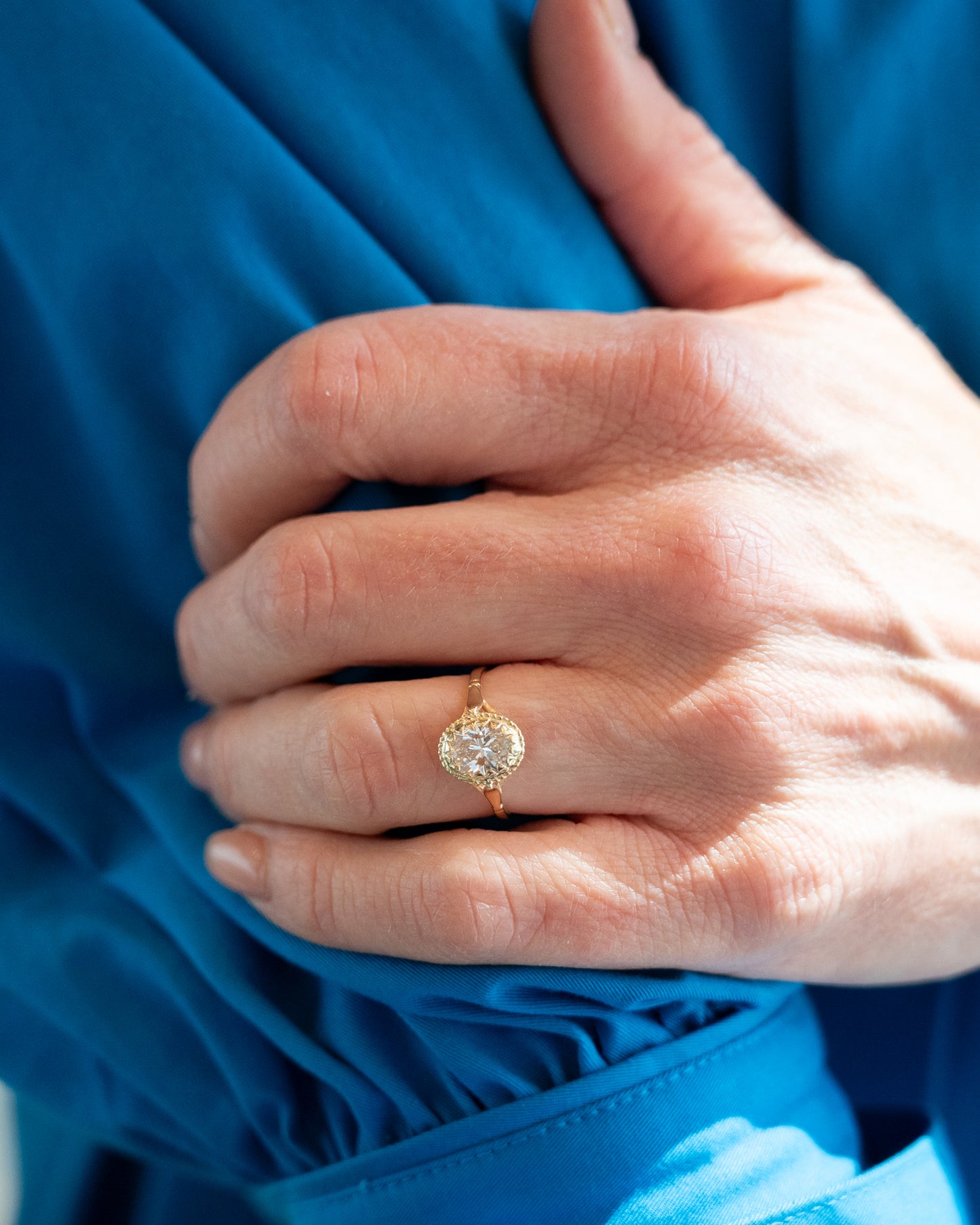 1.33 Antique Oval Diamond Engagement Ring 10k