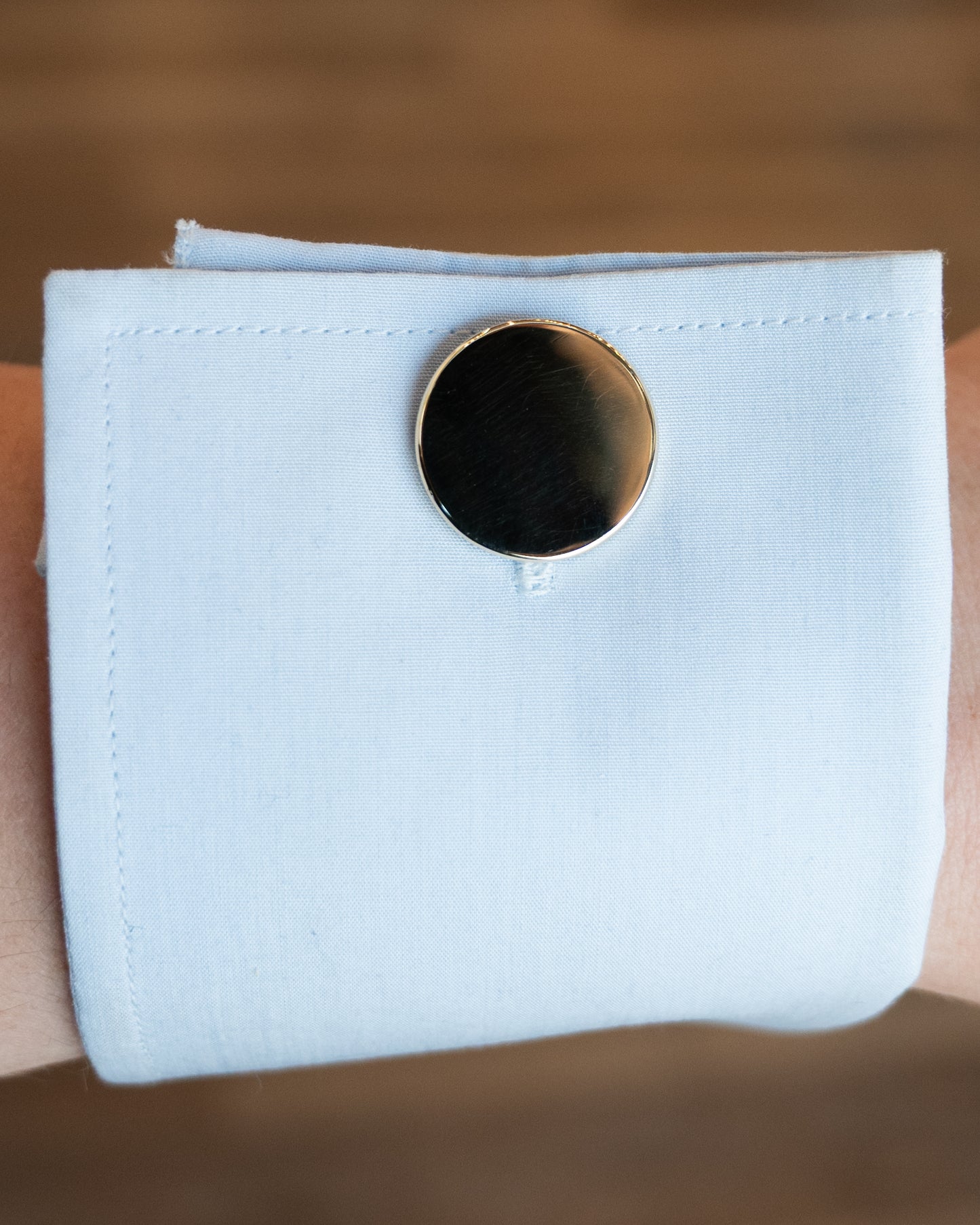 Mens Circular Cufflinks in 14k Yellow Gold
