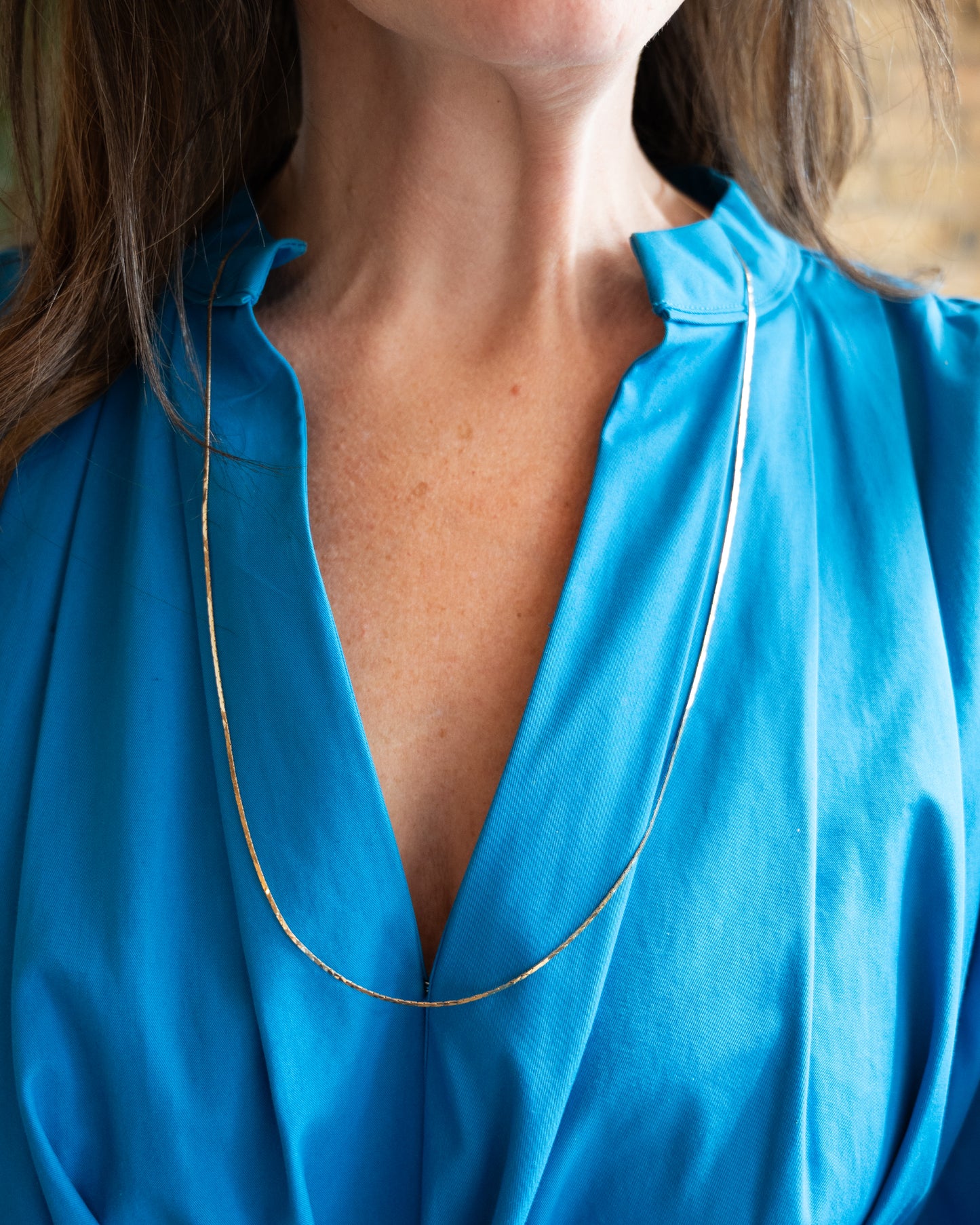 30 Inch Flat Triangle Link Chain Necklace in 14k