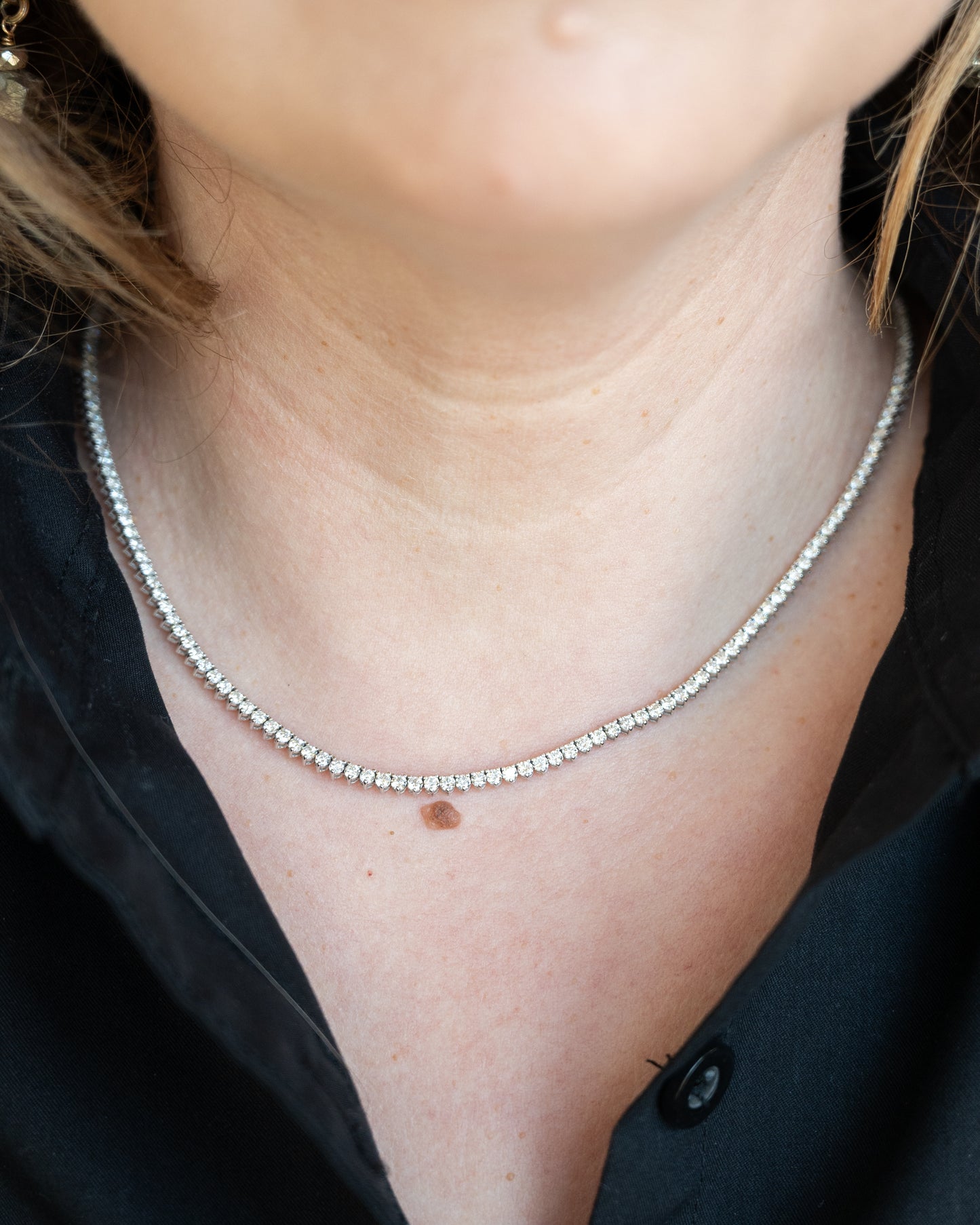 7 Carat Diamond Tennis Necklace in 14k White Gold