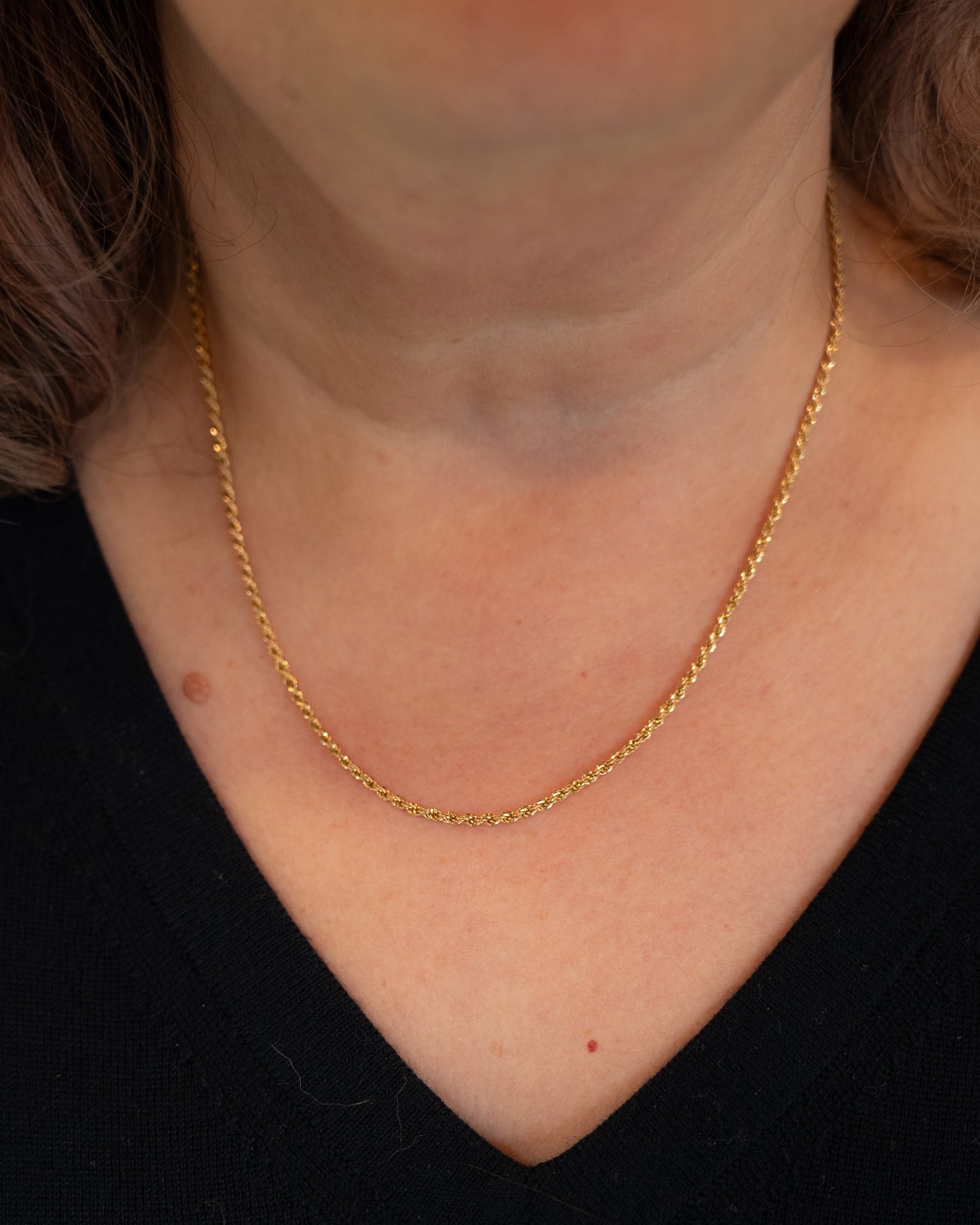 2mm Classic Rope Chain Necklace in 14k Yellow Gold