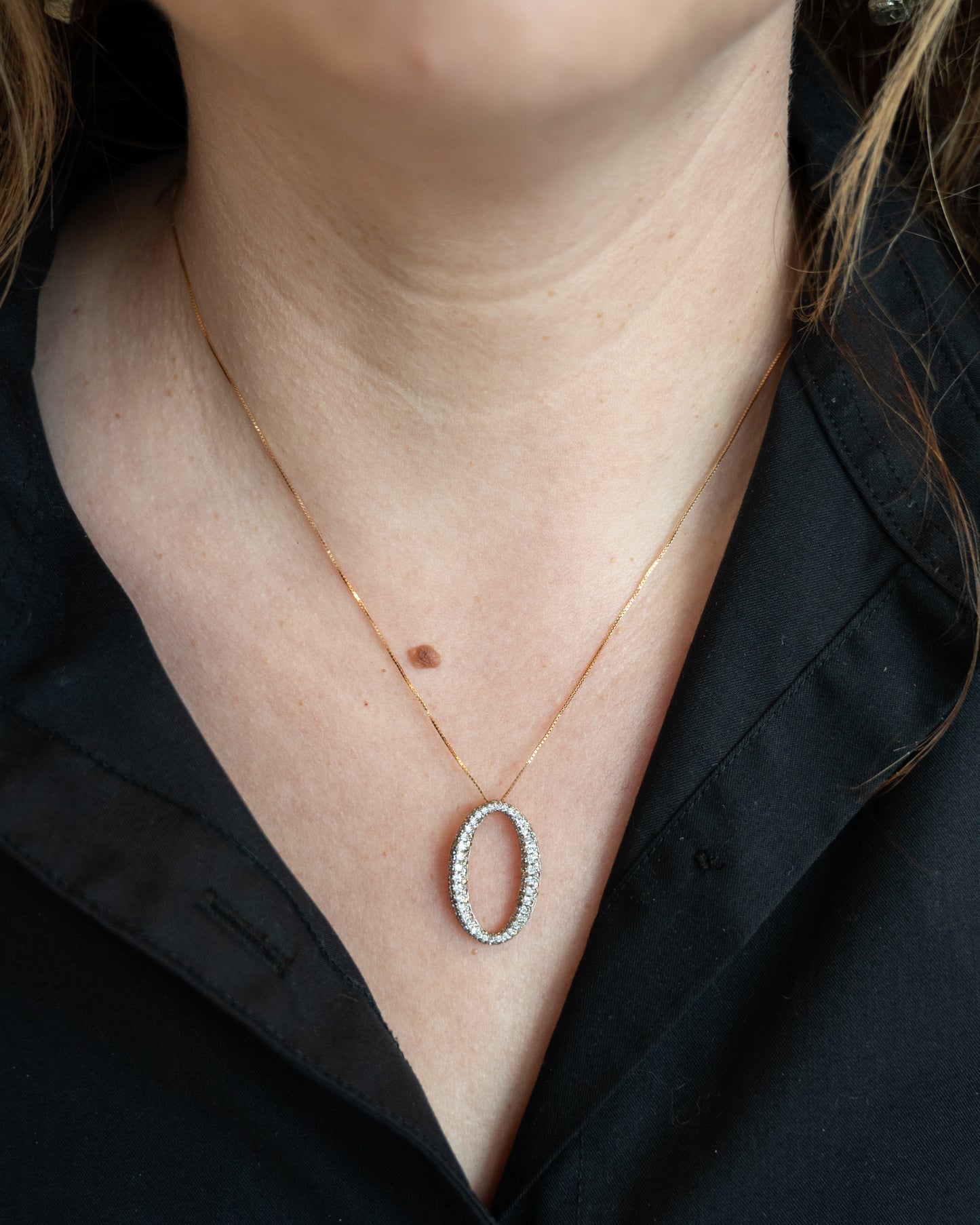 1 Carat Diamond Oval Pendant Necklace in 14k Rose Gold