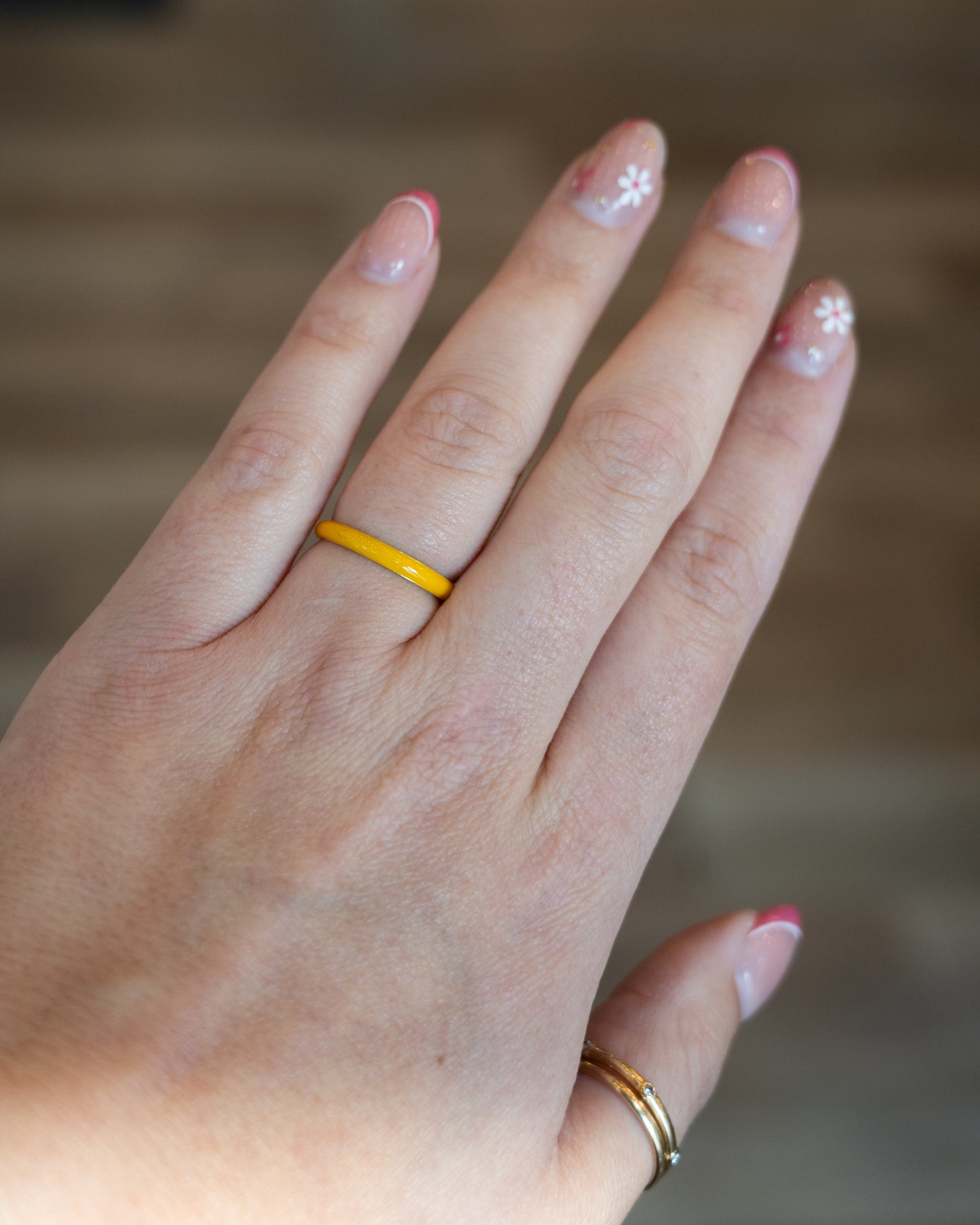 3mm Enamel Stacking Band in 14k Yellow Gold