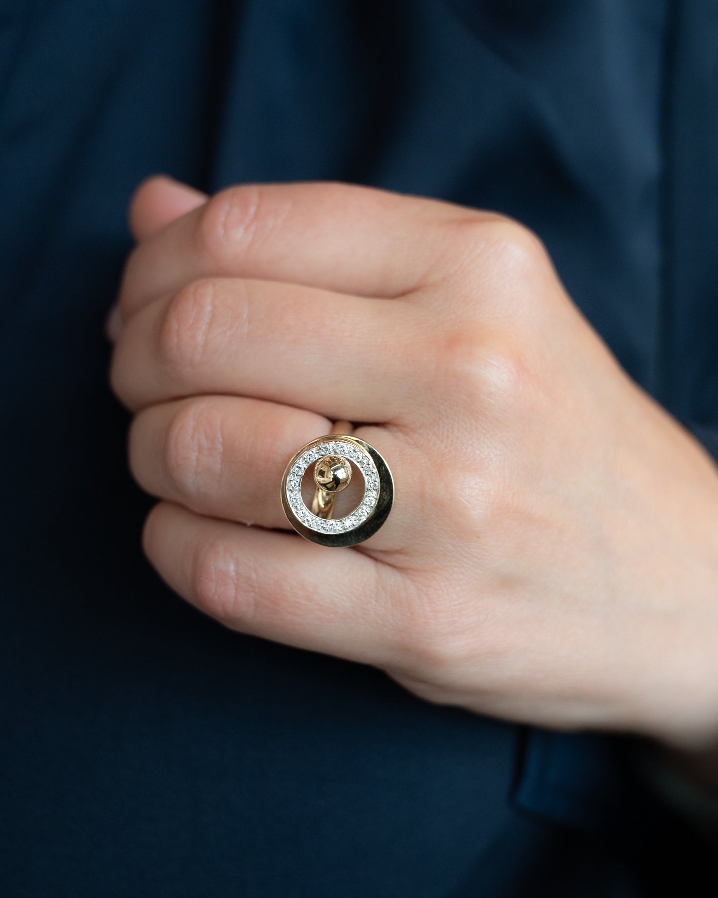 .23 Diamond Spinning Ring in 14k Yellow Gold