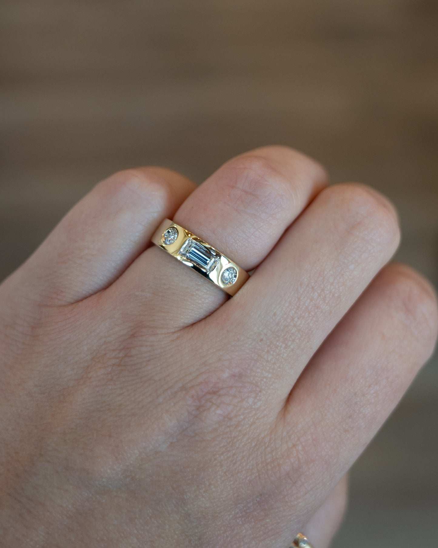 .27 Geometric Diamond Band in 14k Yellow Gold