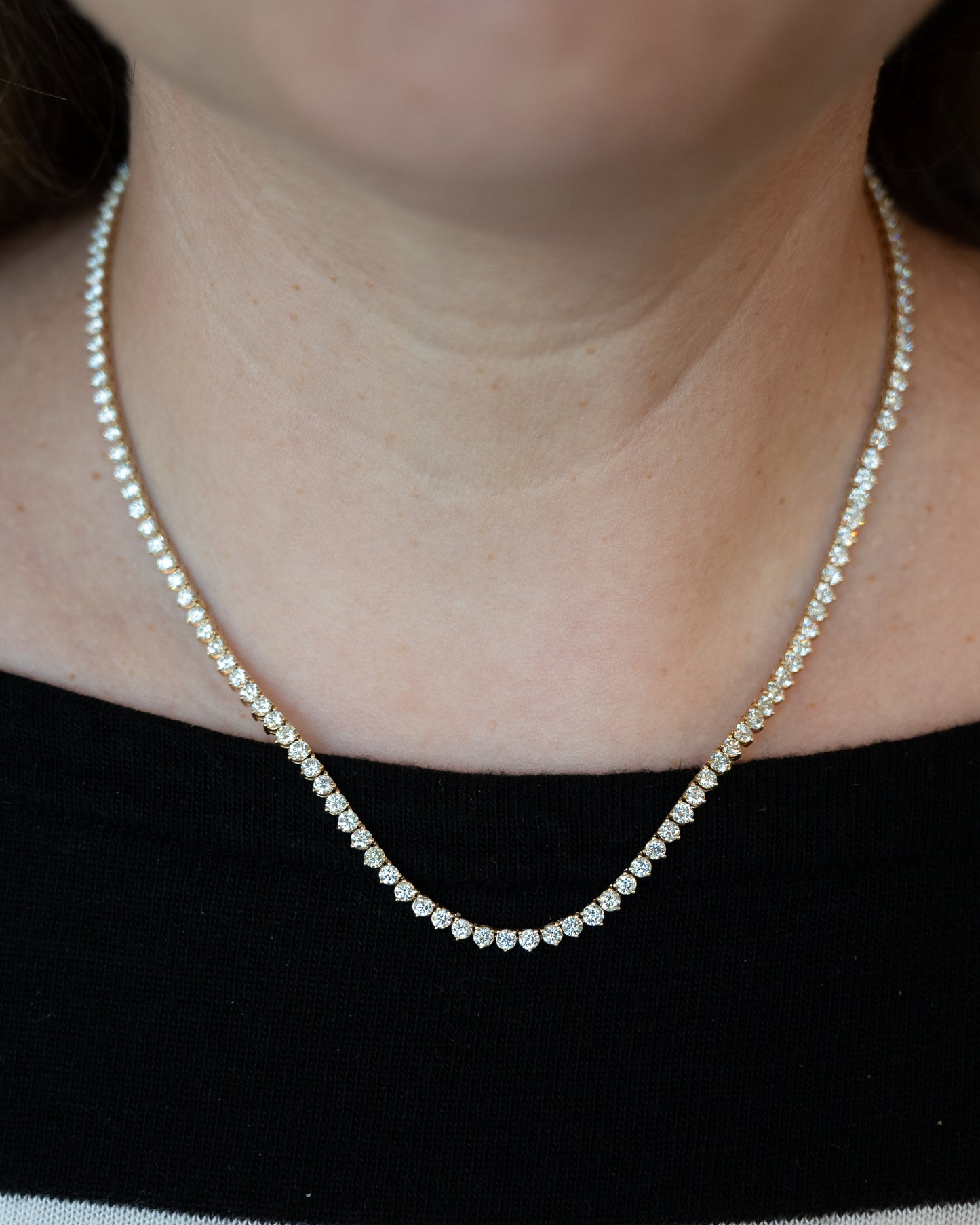 8.80 Diamond Tennis Necklace in 14k Yellow Gold