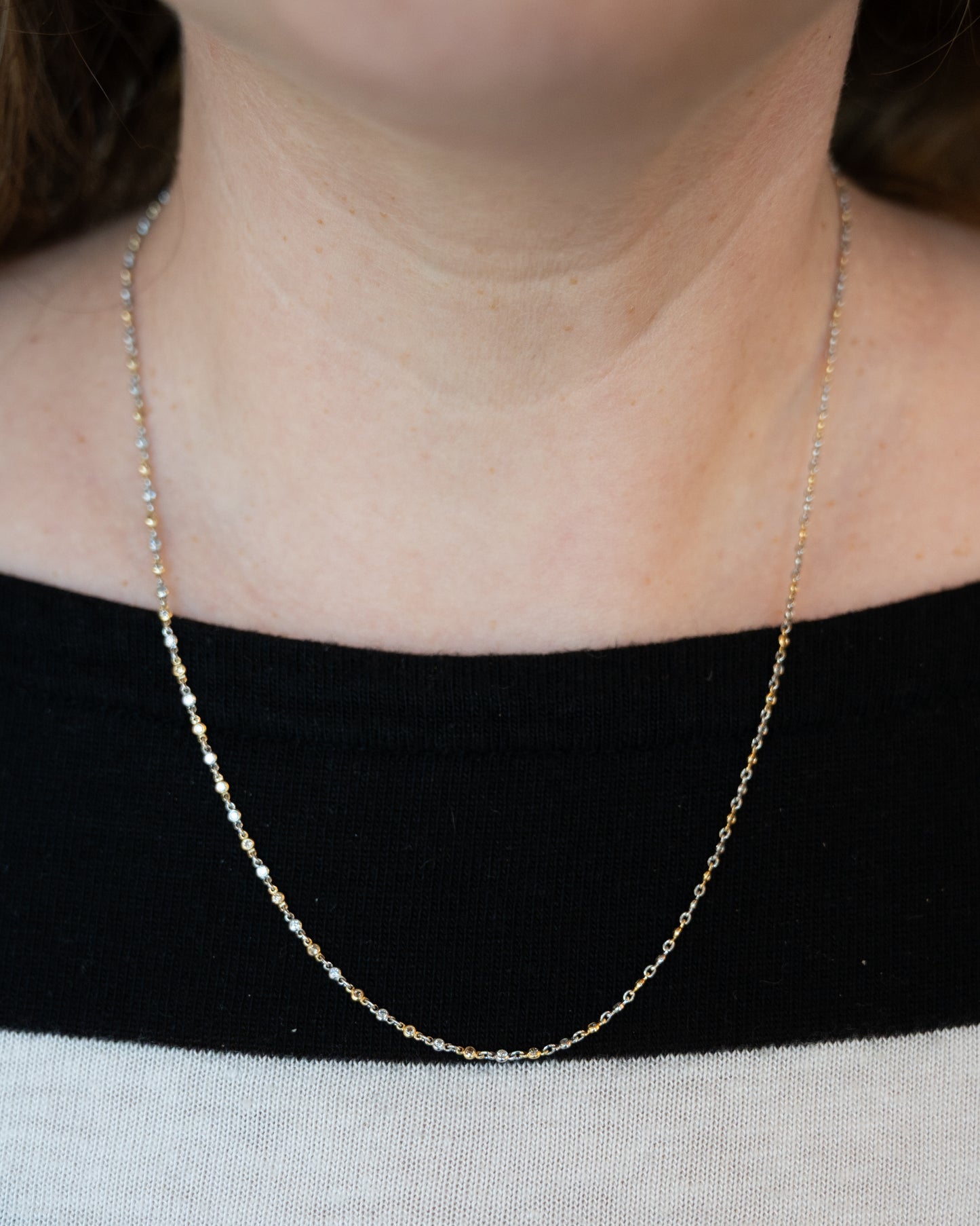 1.30 Fancy Yellow Diamonds By The Yard Necklace