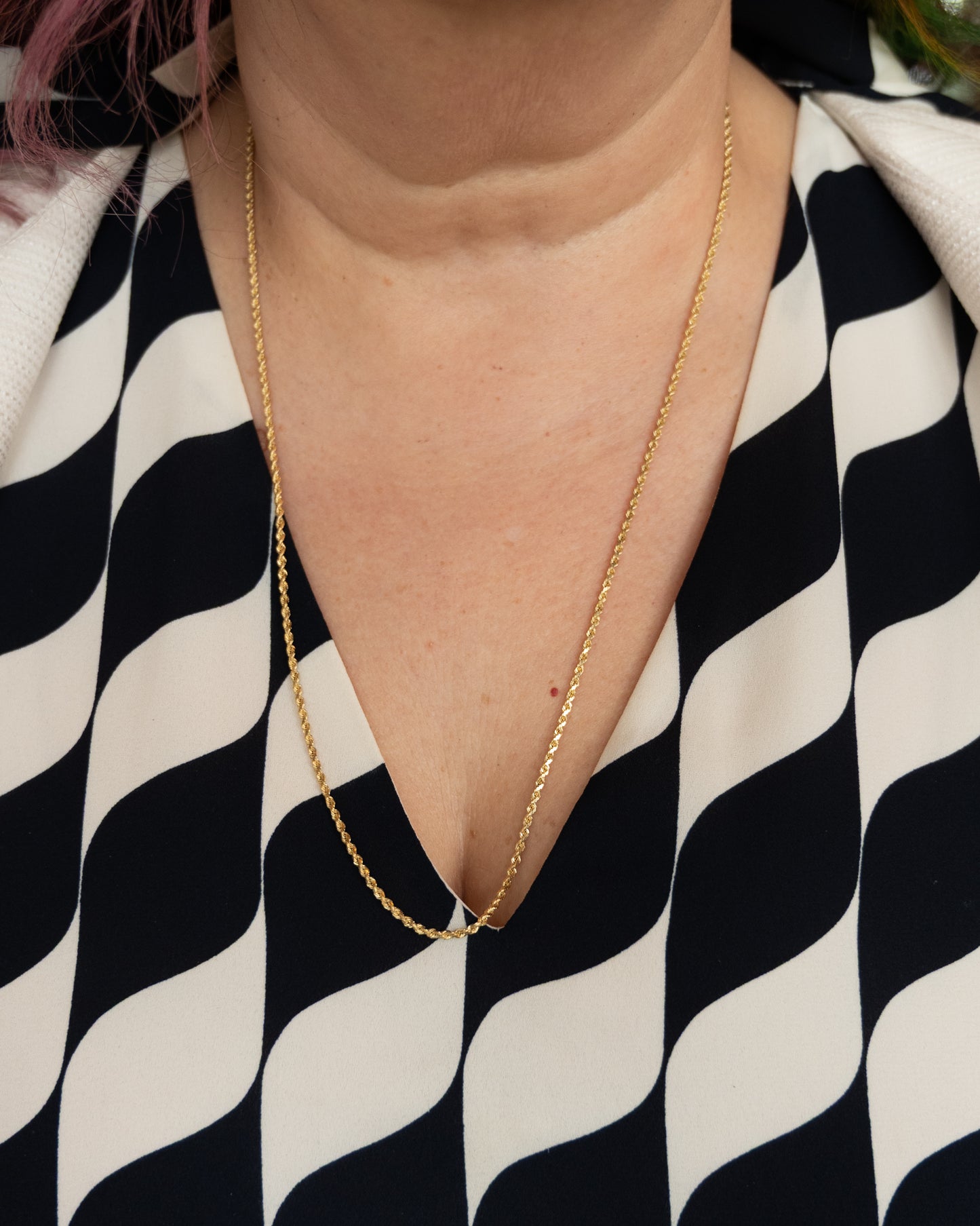 23.5" Rope Chain Necklace in 14k Yellow Gold