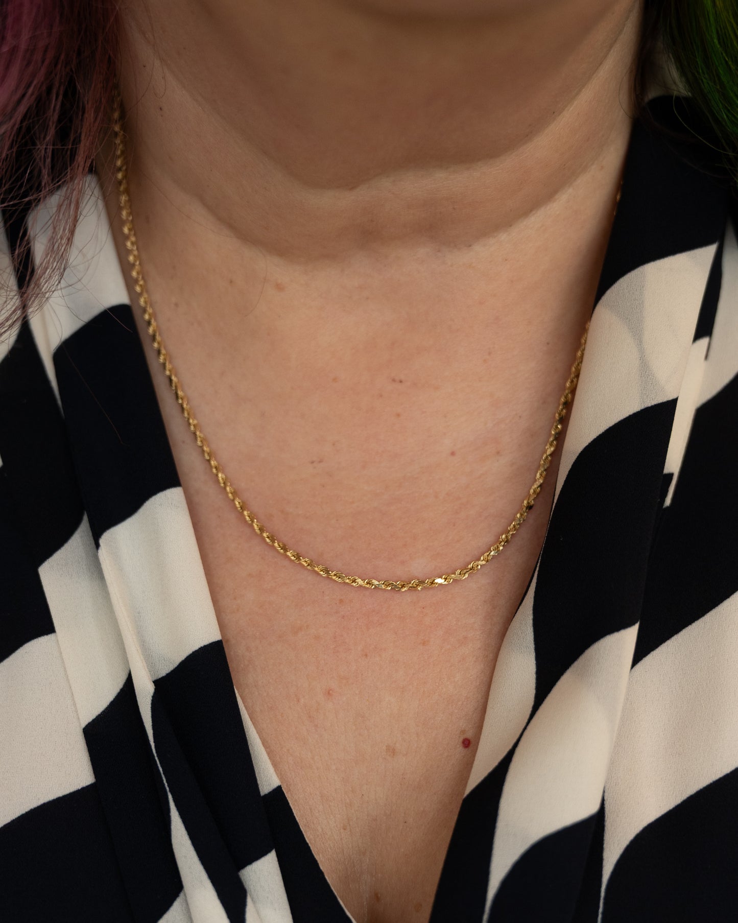 18" Rope Chain Necklace in 14k Yellow Gold
