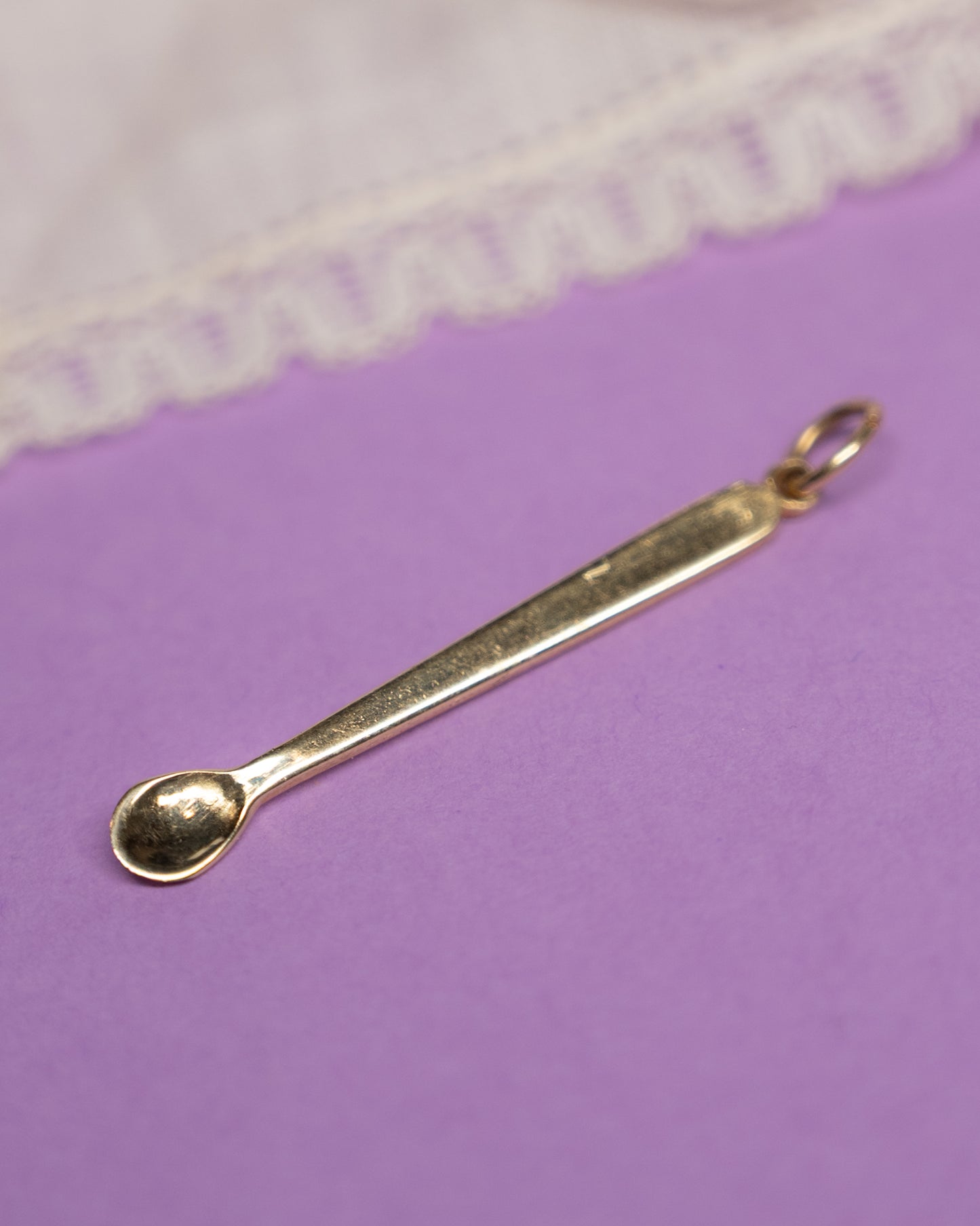 1980's Gold Spoon Charm Pendant in 14k Yellow Gold