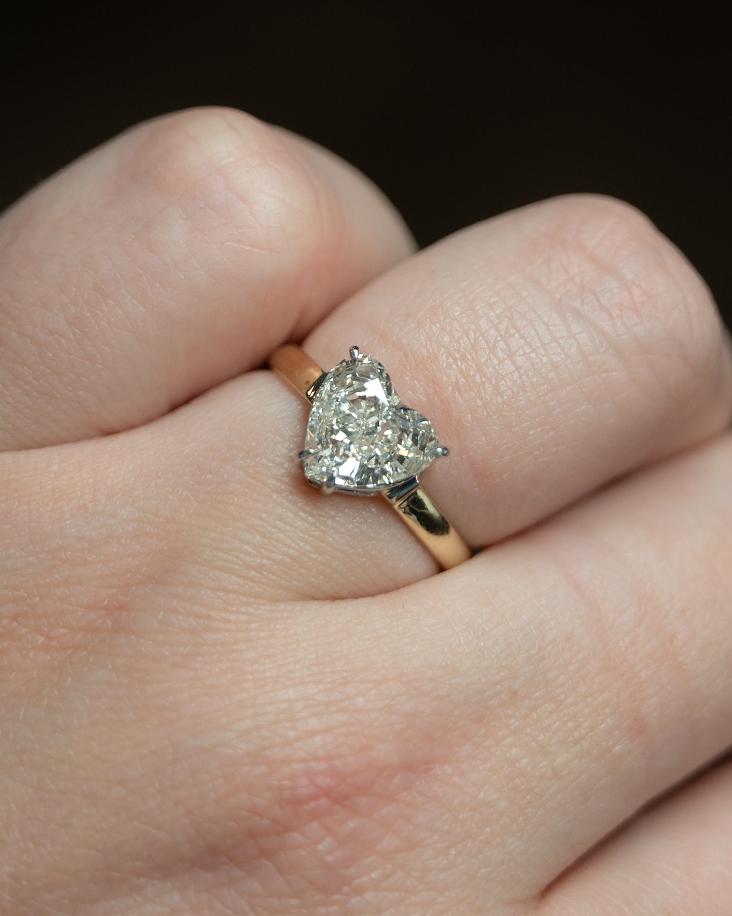 2.01 Heart Shaped Diamond Engagement Ring in 14k