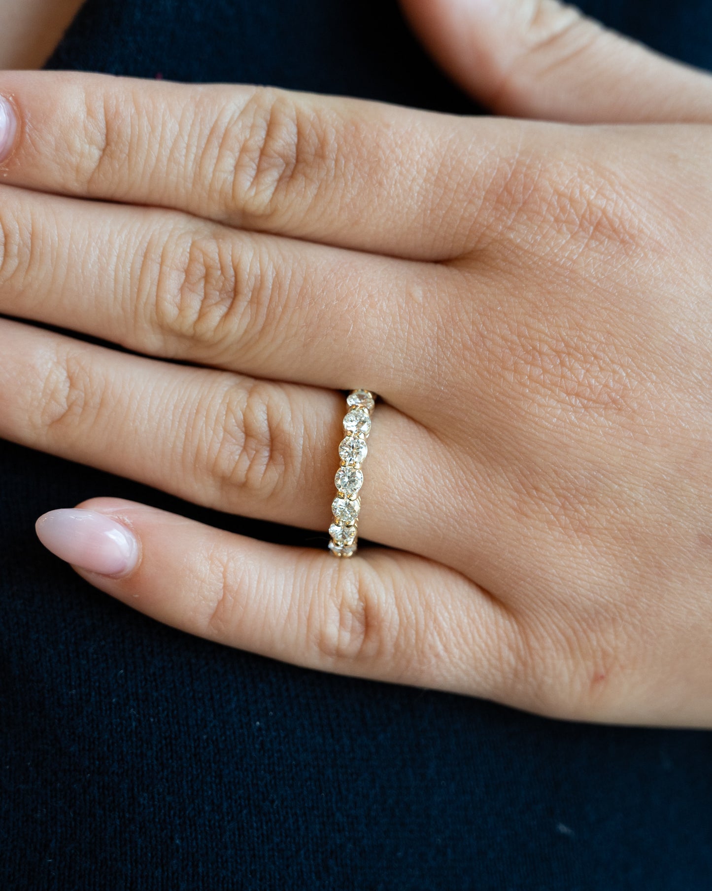 3 Carat Round Brilliant Diamond Eternity Band 14k