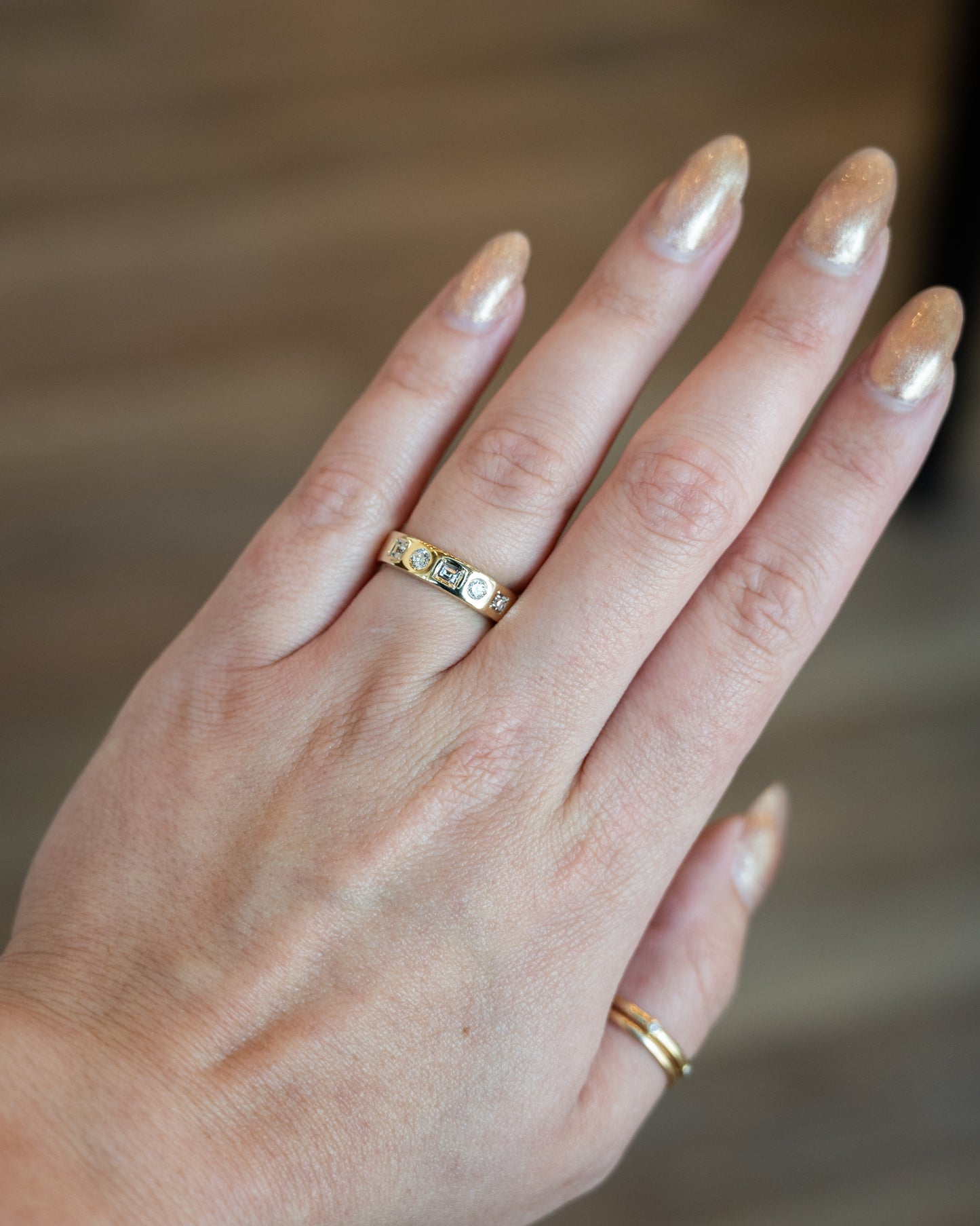 .50 Multi Diamond Cut Band in 14k Yellow Gold
