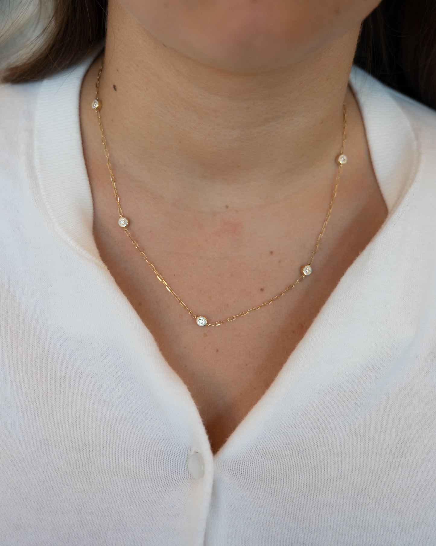 .18 Diamonds by the Yard Necklace in 14k Yellow Gold