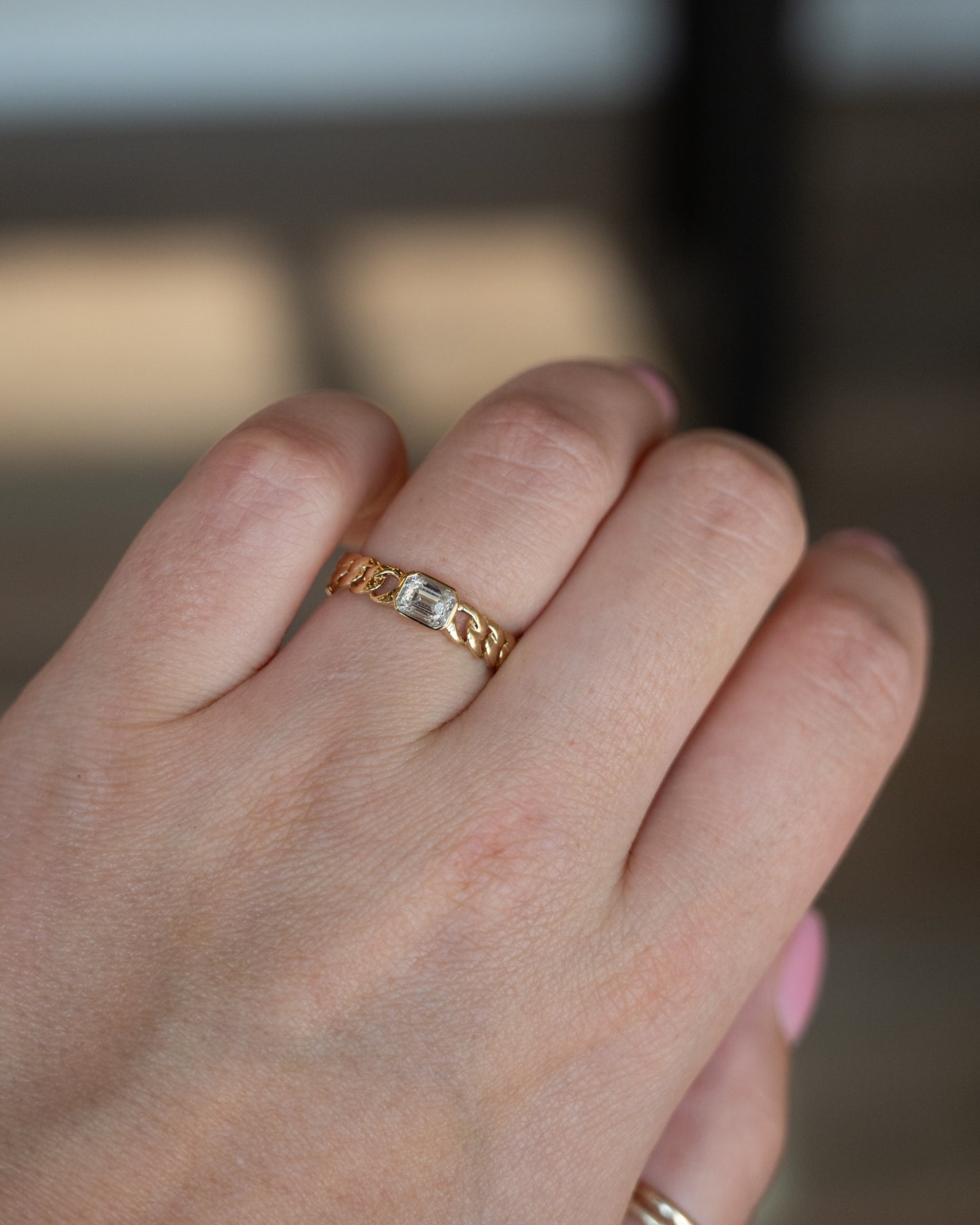 .41 Emerald Diamond Solitaire Engagement Ring 14k