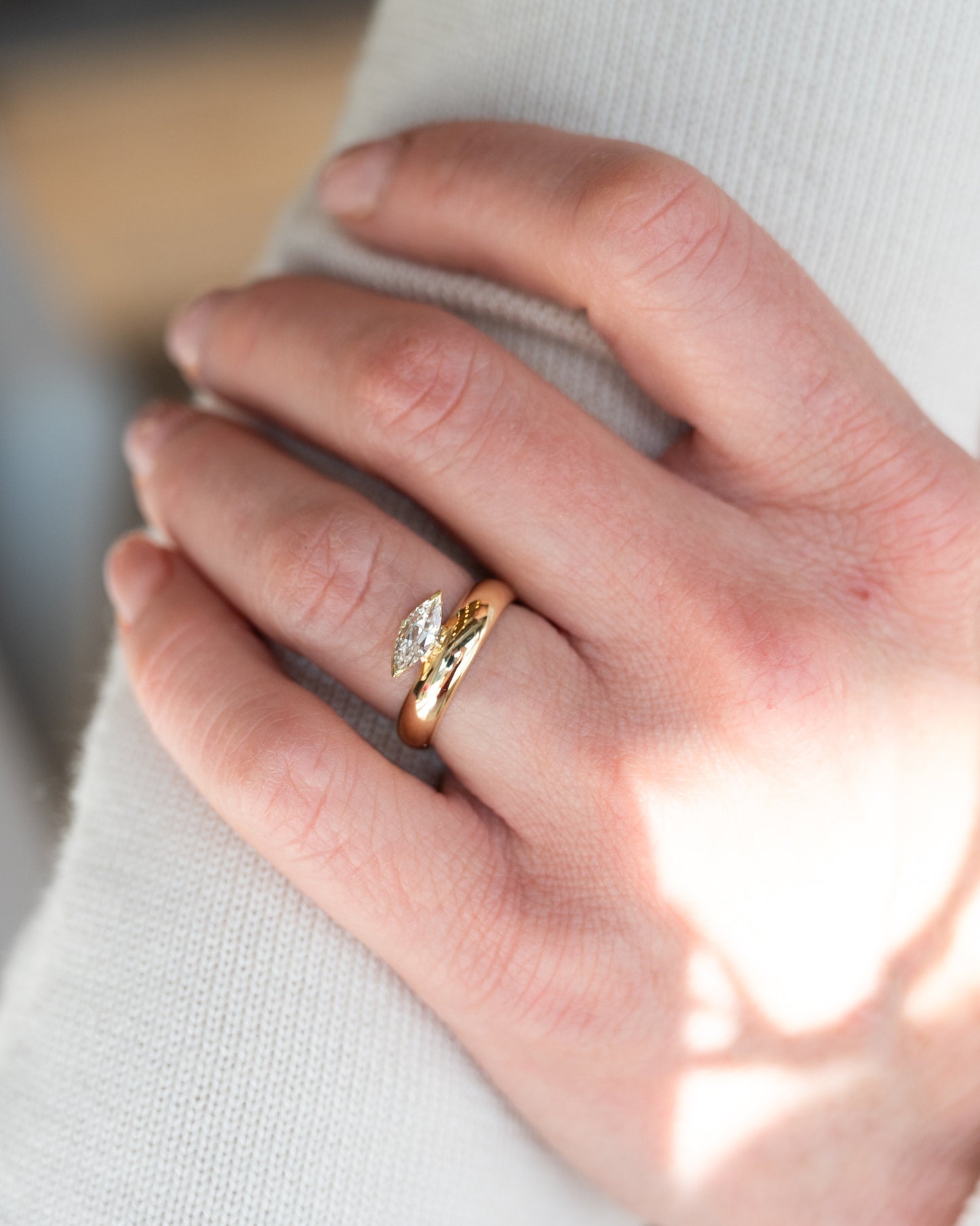 .47 Marquise Diamond Engagement Ring in 14k Yellow Gold