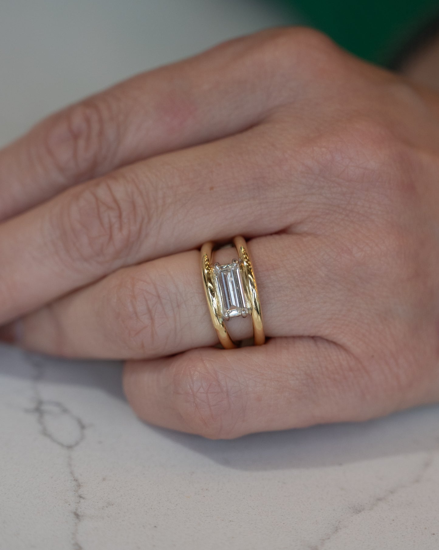 1.13 Emerald Cut Diamond Engagement Ring 14k