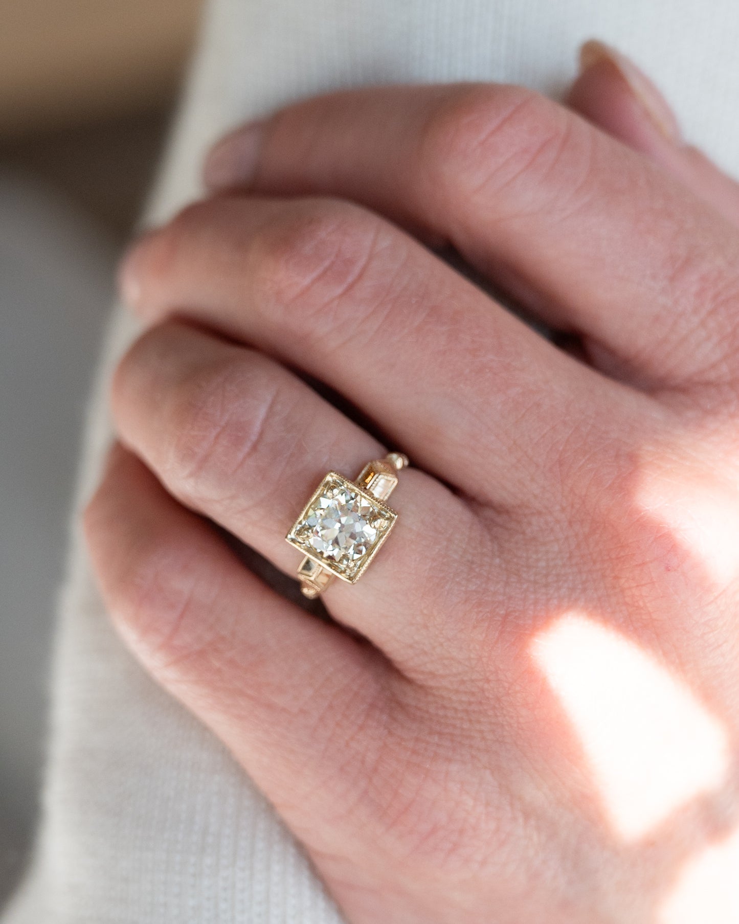 1.68 Antique Old European Diamond Engagement Ring 14k