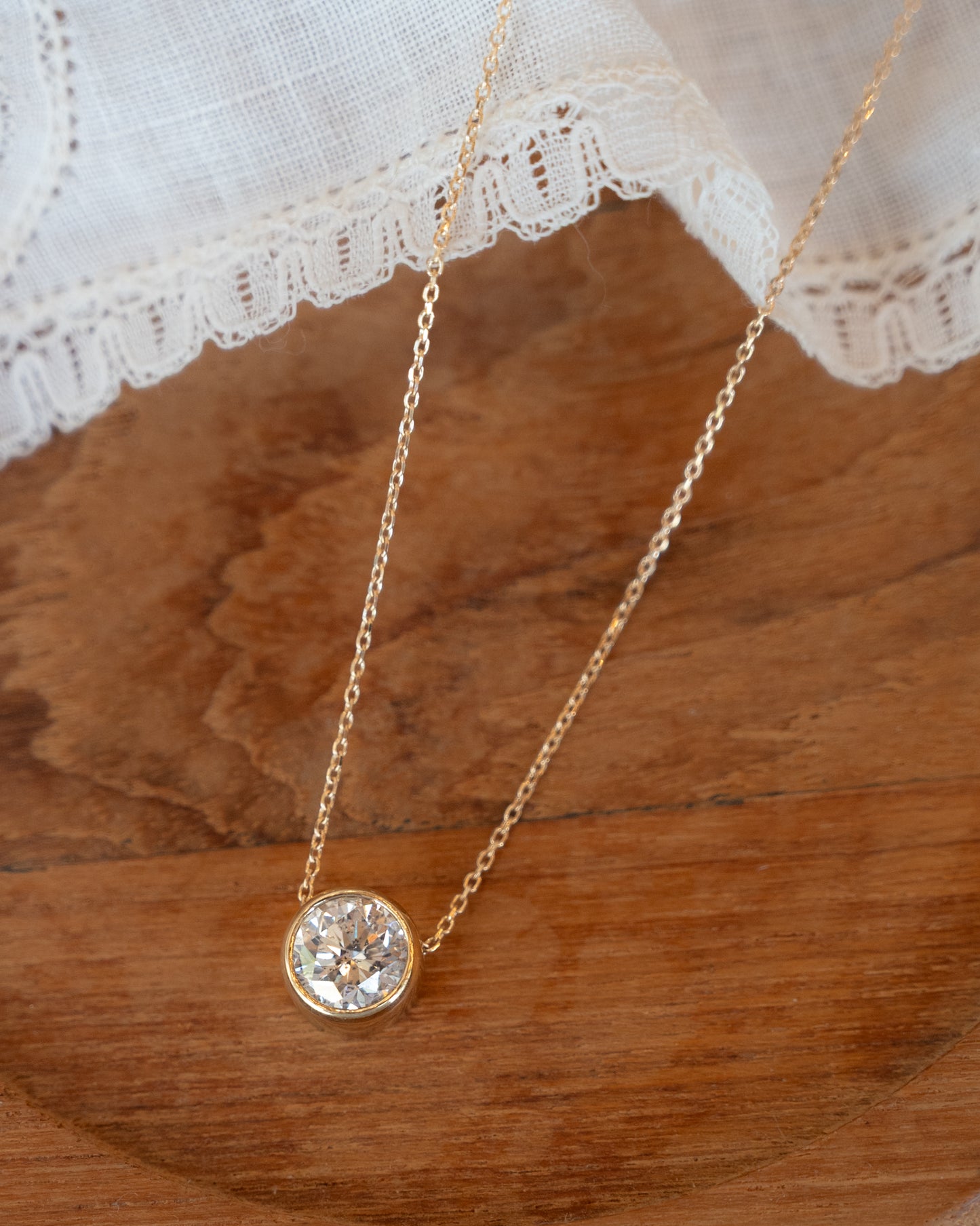 2.01 Round Brilliant Diamond Solitaire Pendant 14k