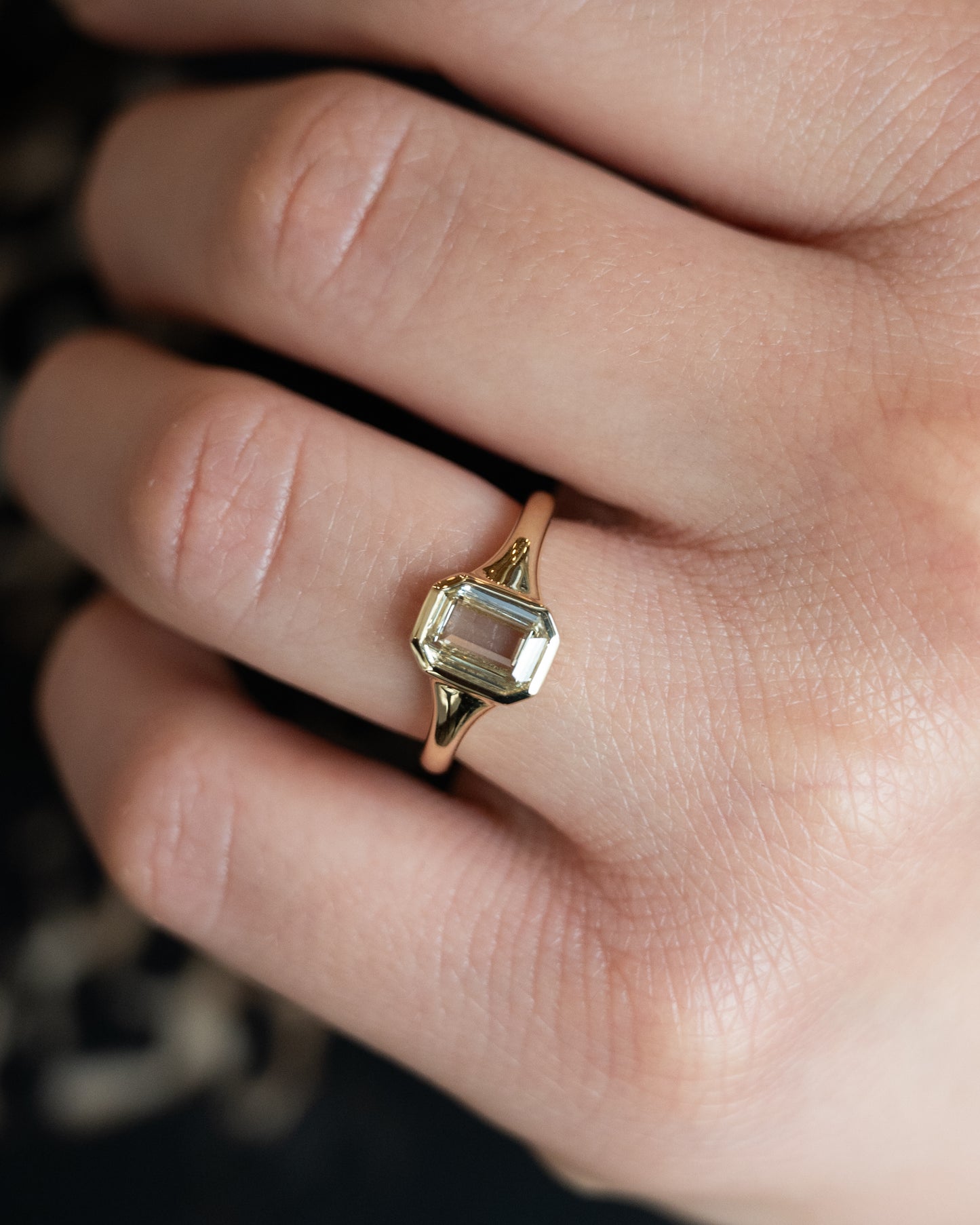 1.01 Portrait Cut Diamond Engagement Ring in 14k