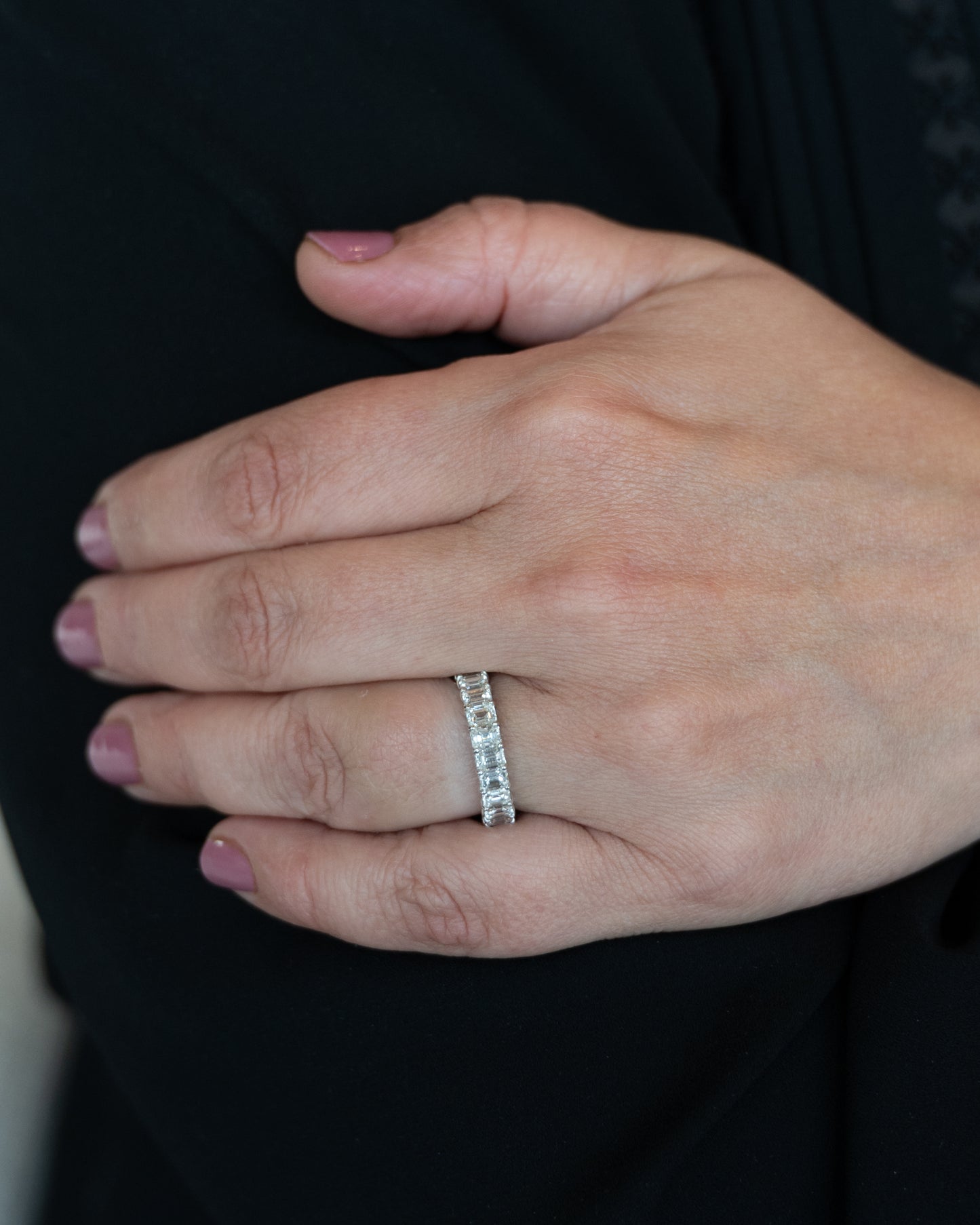 3.72 Emerald Cut Diamond Eternity Band 18k