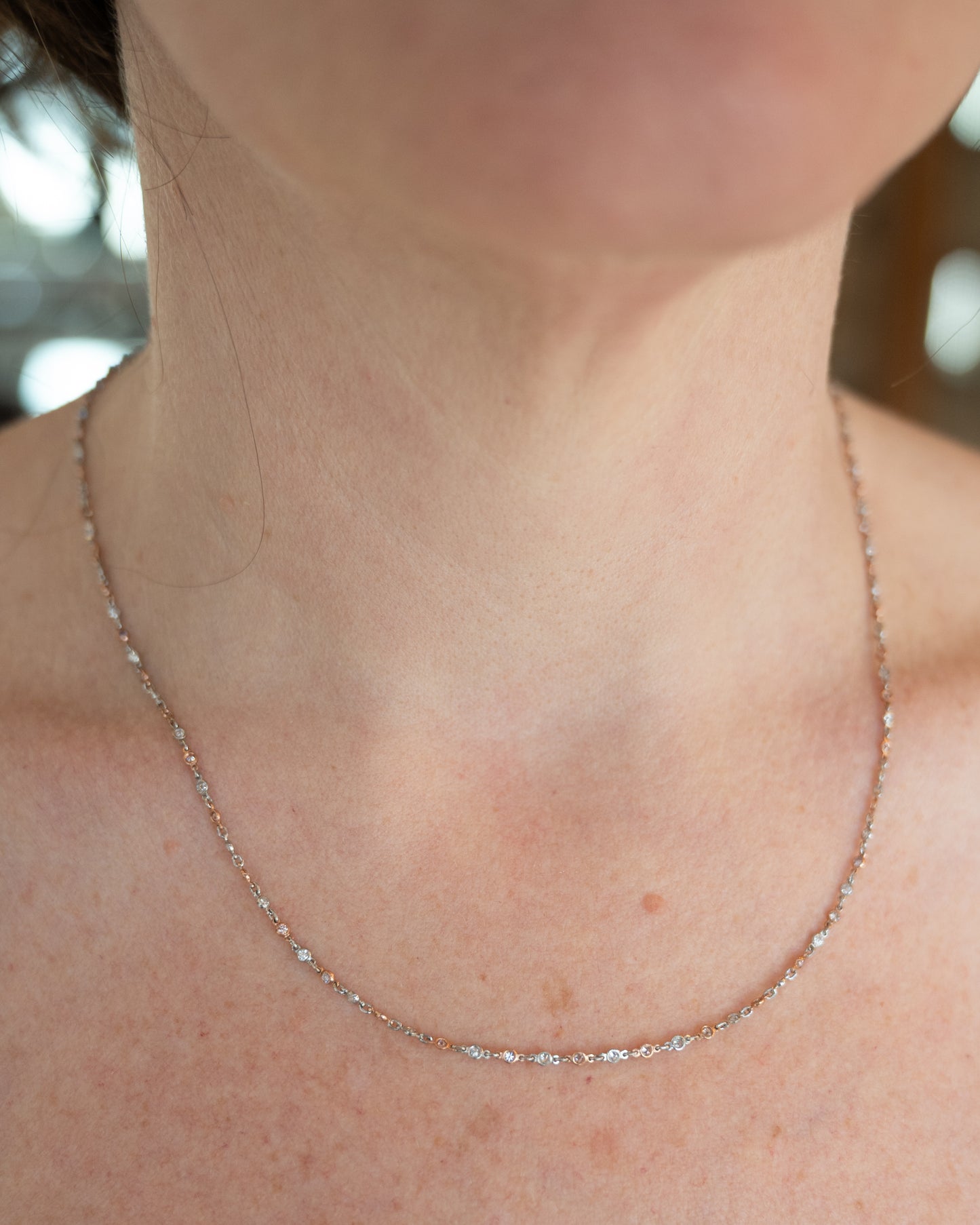 1.67 Pink Diamond Necklace in Platinum and 18k