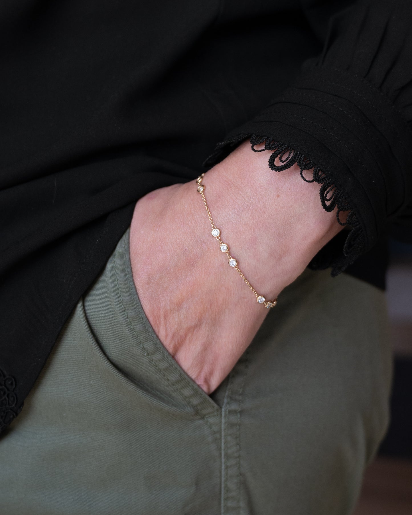 .87 Diamonds by the Yard Bracelet in 14k Yellow Gold