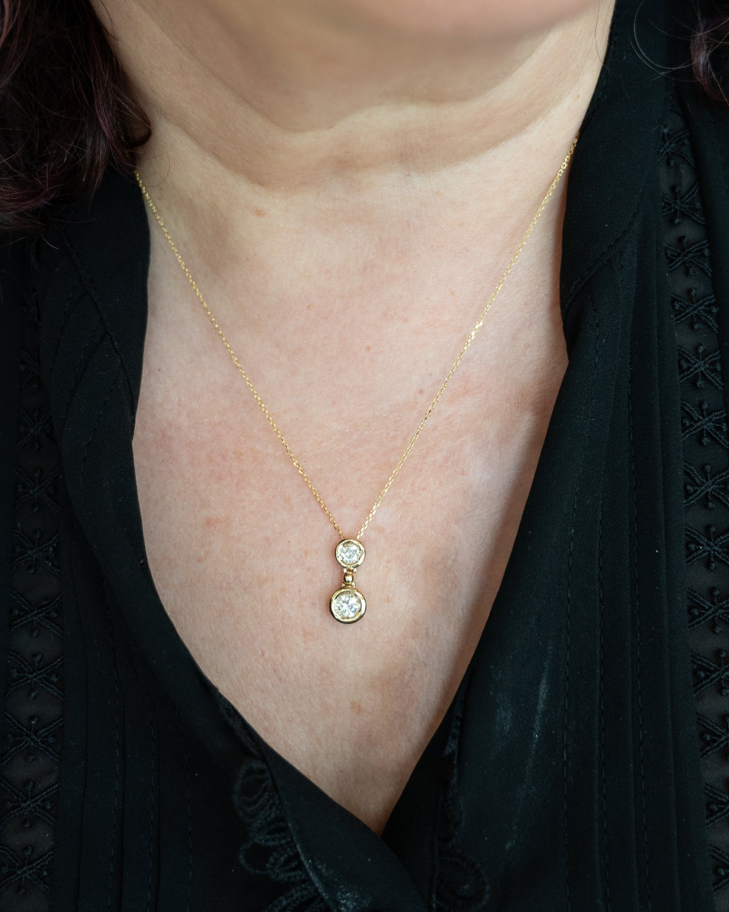 .72 Bezel Set Diamond Pendant Necklace in 14k