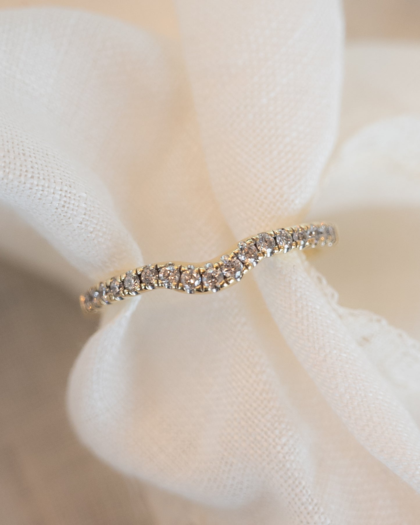 .38 Curvy Contour Diamond Wedding Band in 14k