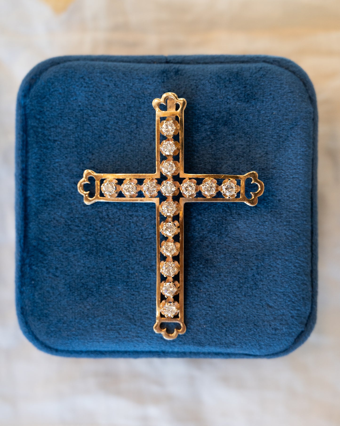 3.36 Oversized Diamond Cross Pendant in 14k